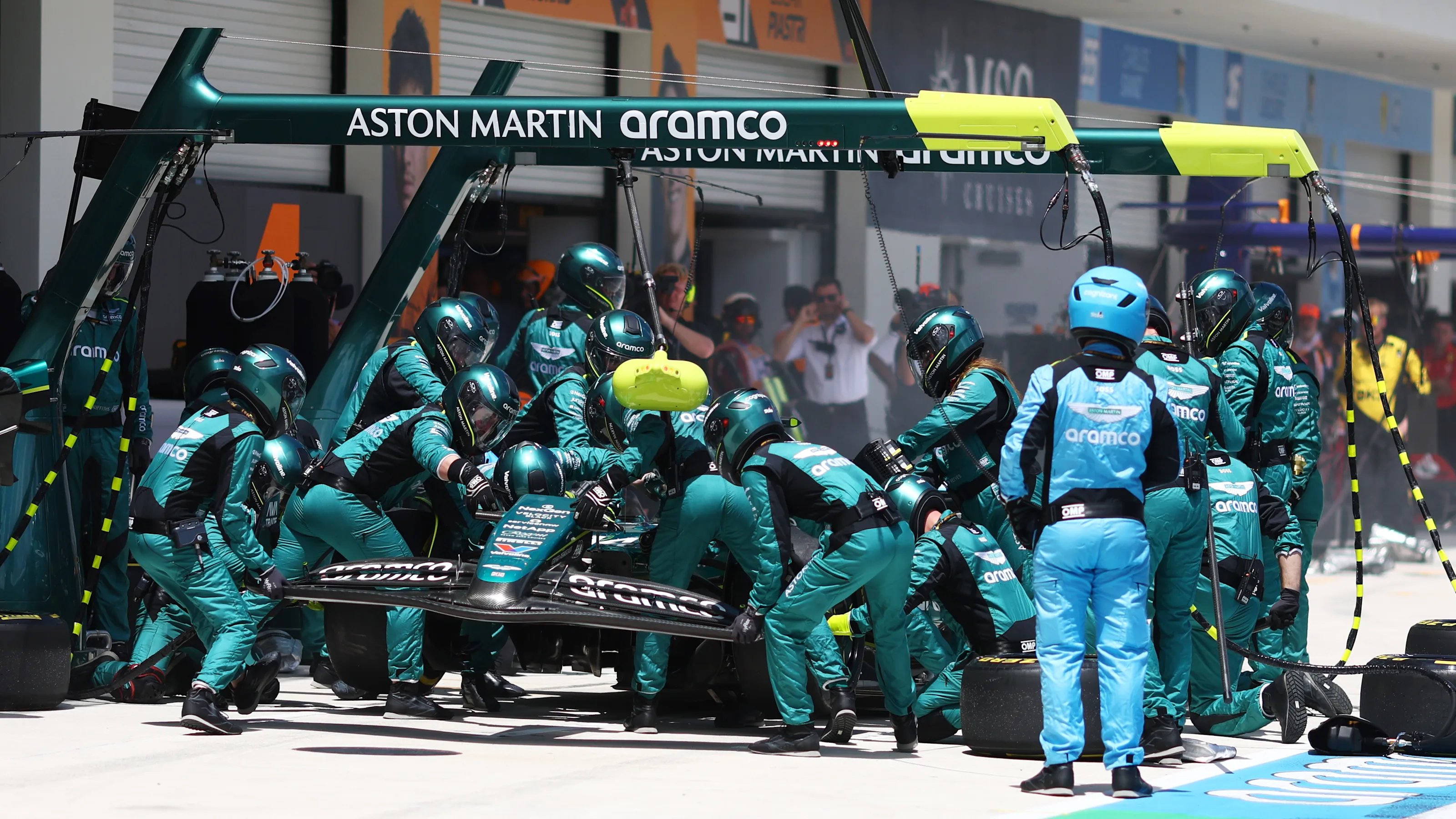 MIAMI, FLORIDA - MAY 04: Fernando Alonso of Spain driving the (14) Aston Martin AMR24 Mercedes