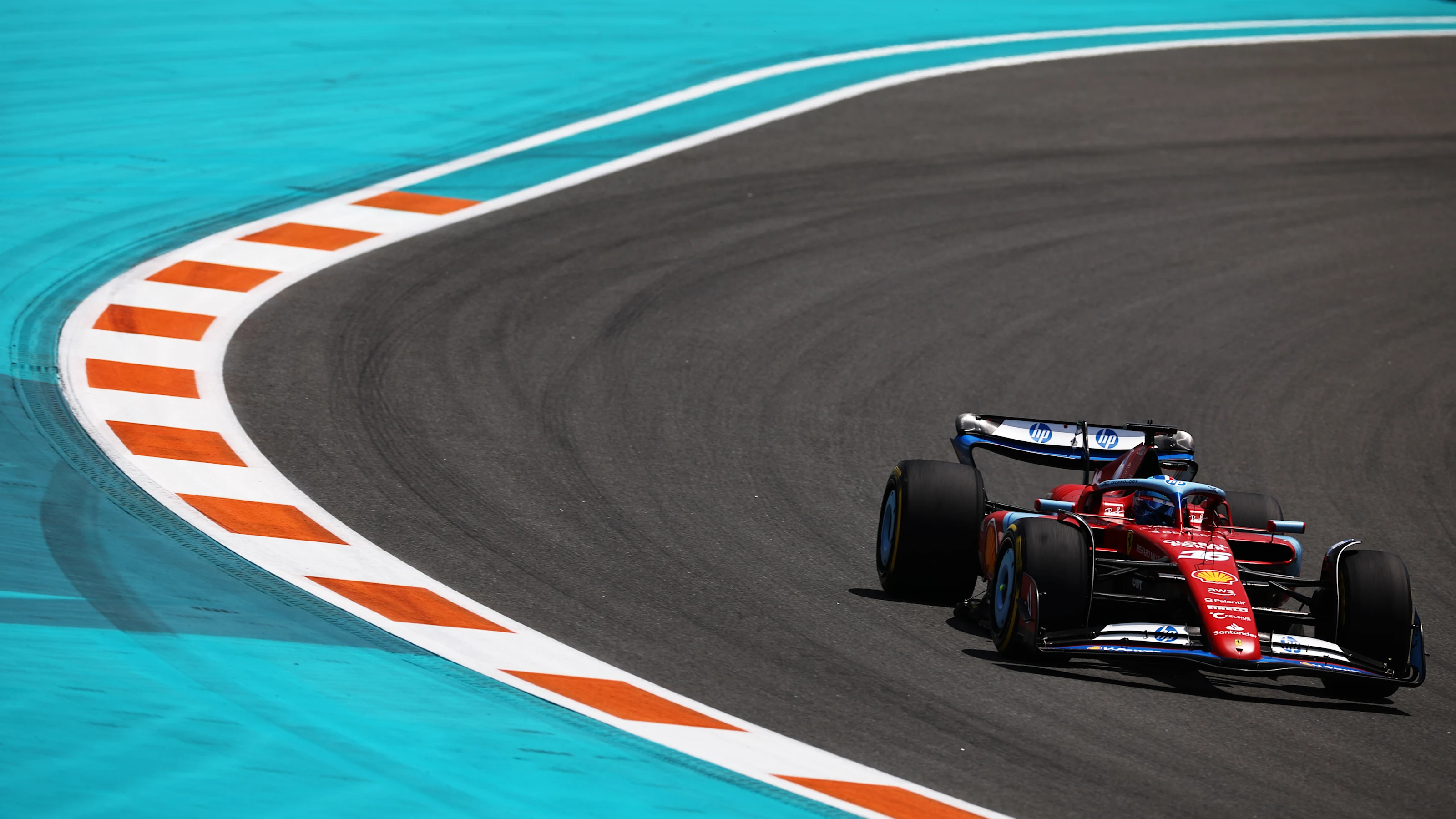 MIAMI, FLORIDA - MAY 04: Charles Leclerc of Monaco driving the (16) Ferrari SF-24 on track during