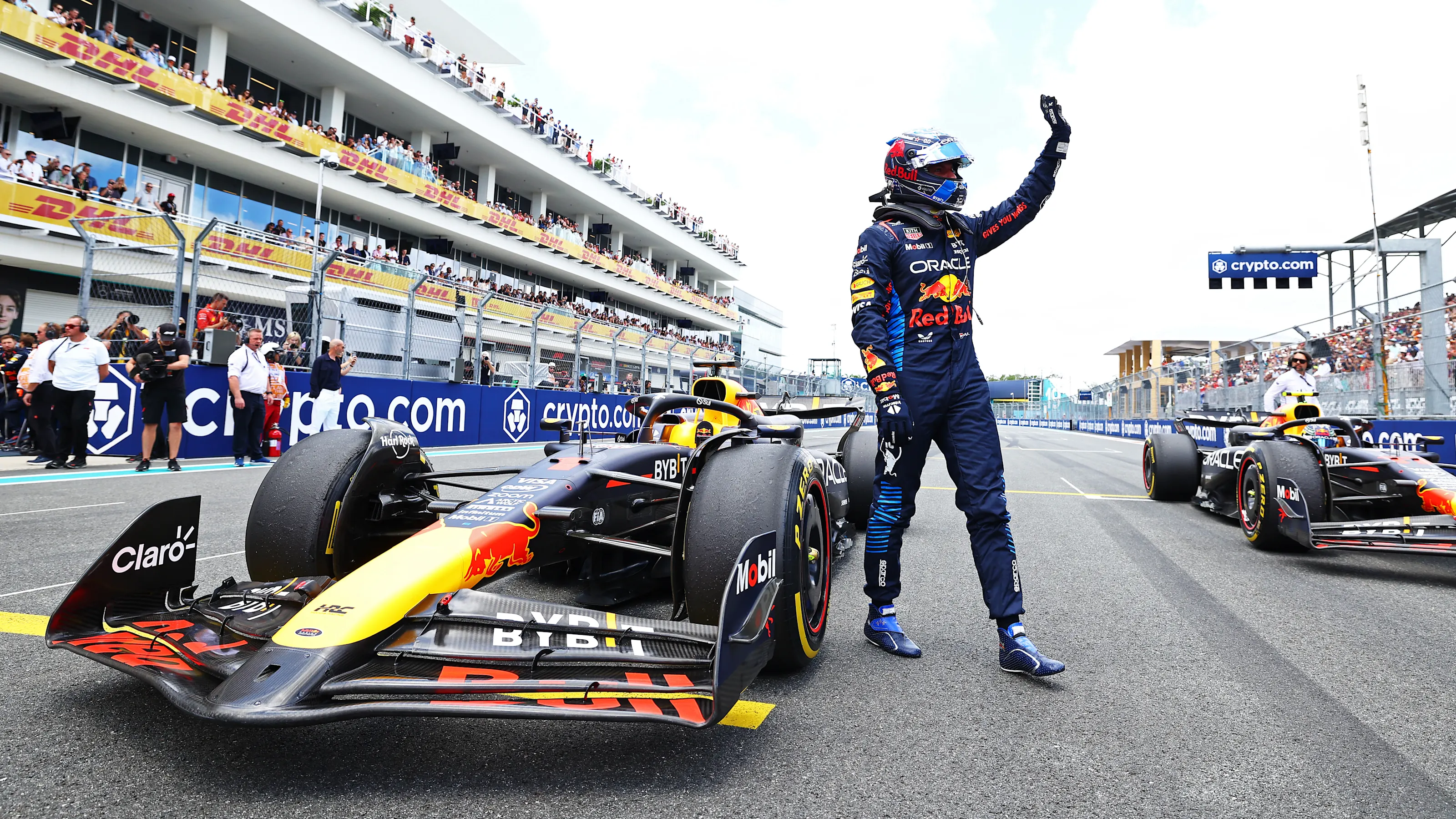 MIAMI, FLORIDA - MAY 04: Sprint winner Max Verstappen of the Netherlands and Oracle Red Bull Racing