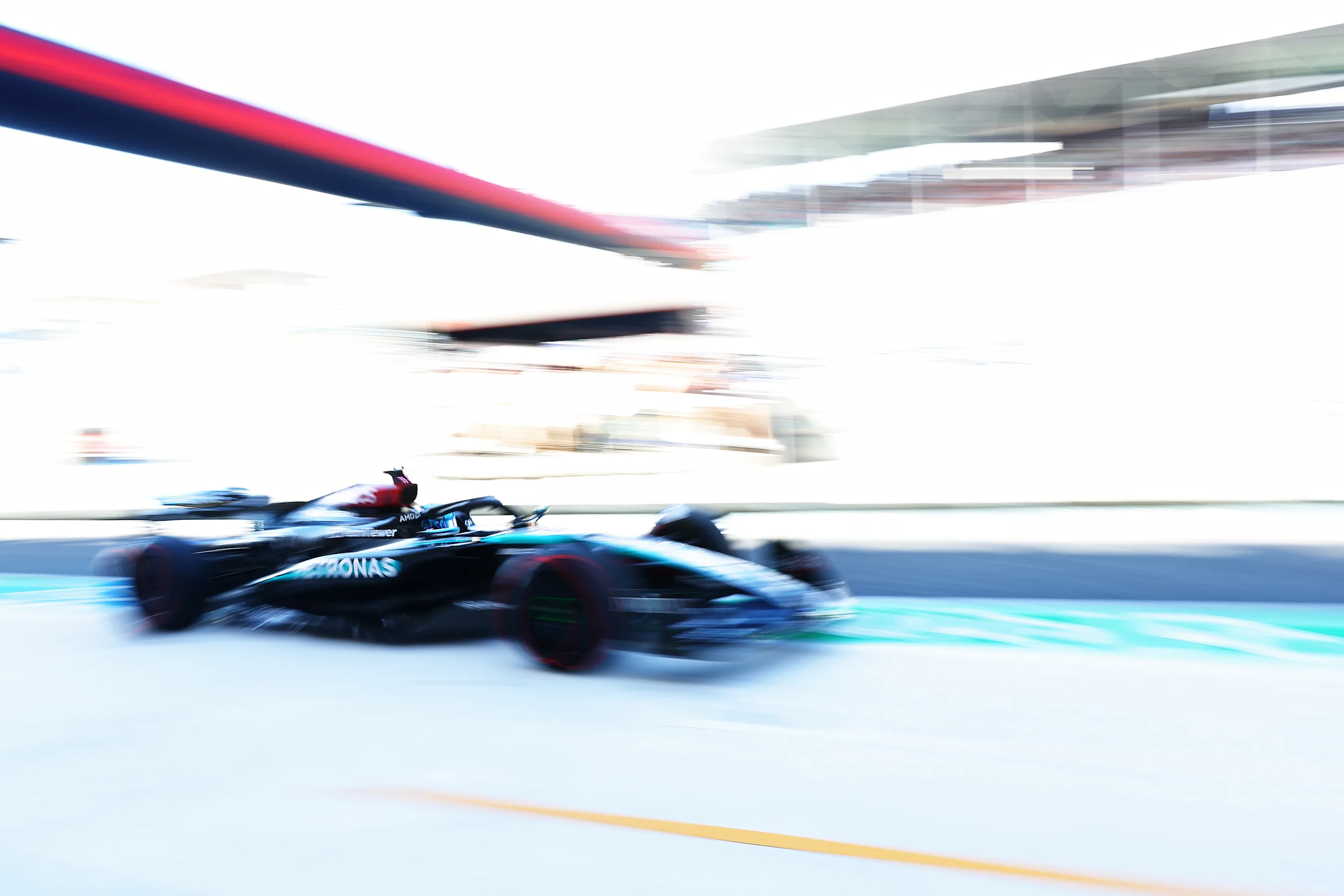 MIAMI, FLORIDA - MAY 04: George Russell of Great Britain driving the (63) Mercedes AMG Petronas F1