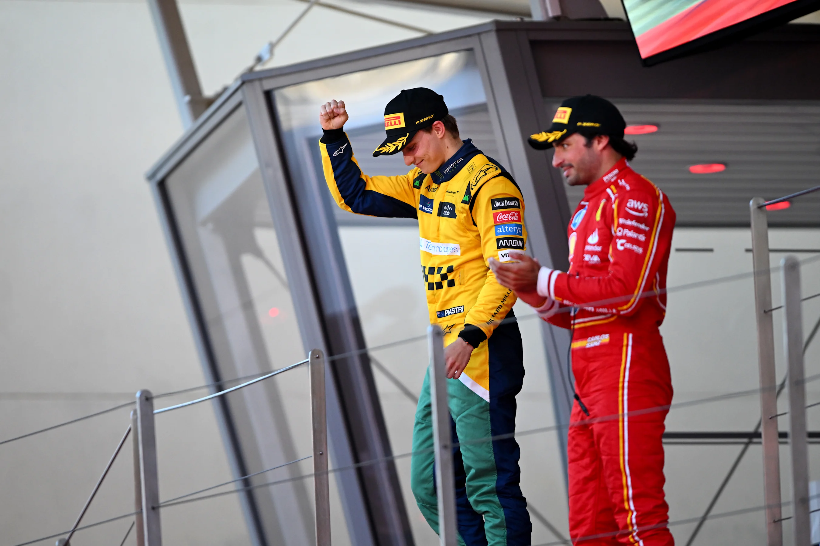 MONTE-CARLO, MONACO - MAY 26: Second placed Oscar Piastri of Australia and McLaren and Third placed