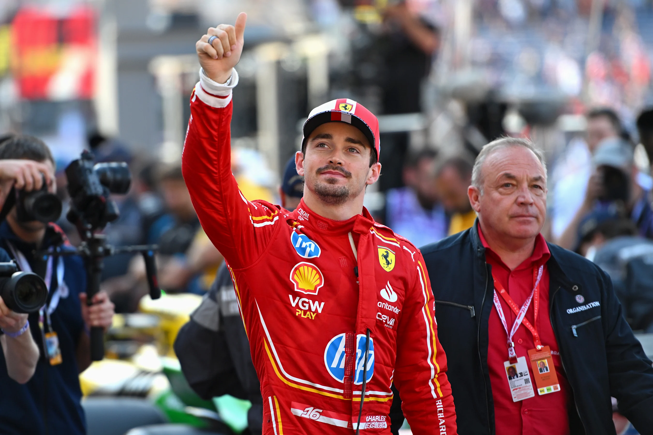 MONTE-CARLO, MONACO - MAY 25: Pole position qualifier Charles Leclerc of Monaco and Ferrari