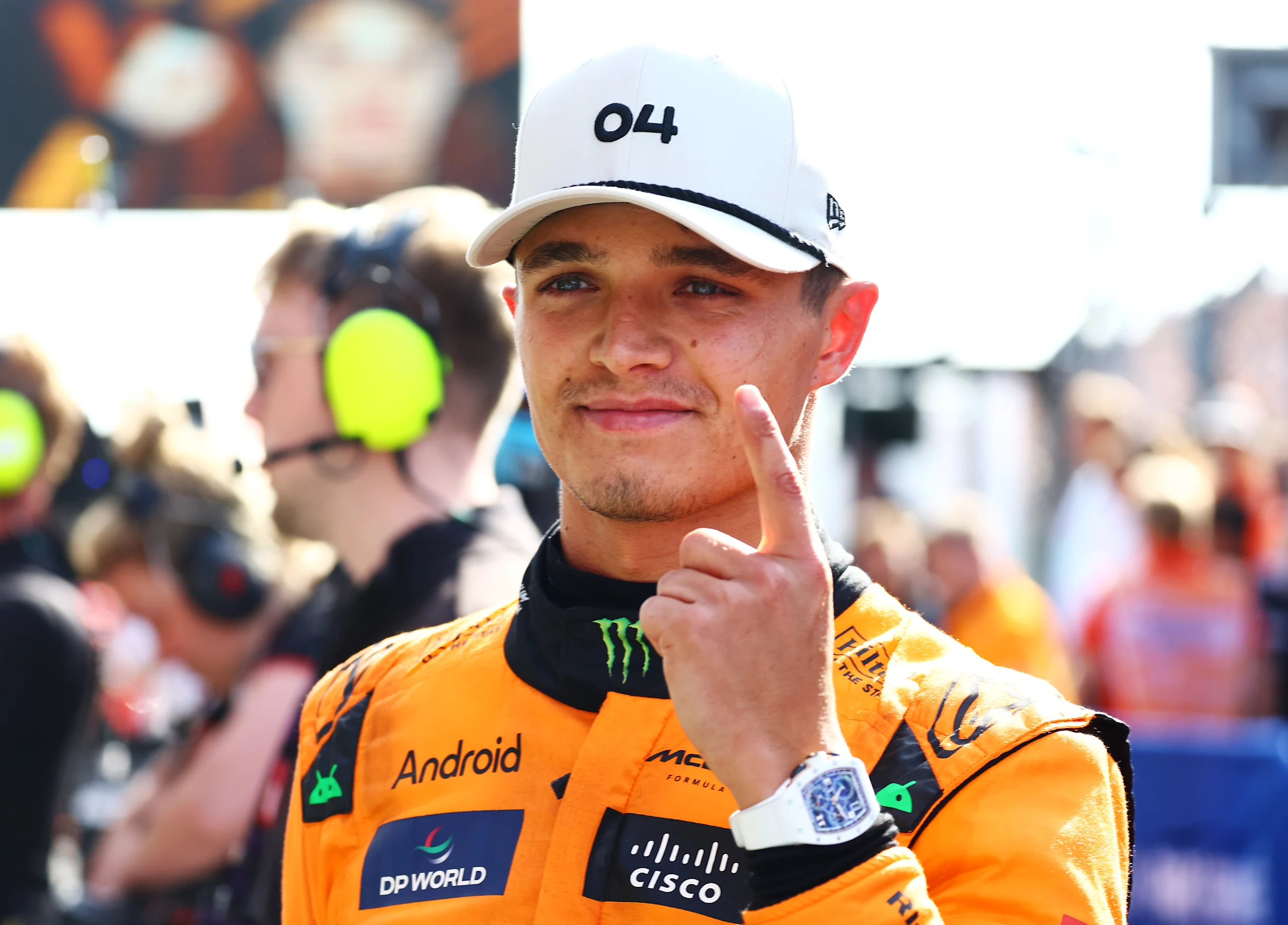 ZANDVOORT, NETHERLANDS - AUGUST 25: Race winner Lando Norris of Great Britain and McLaren