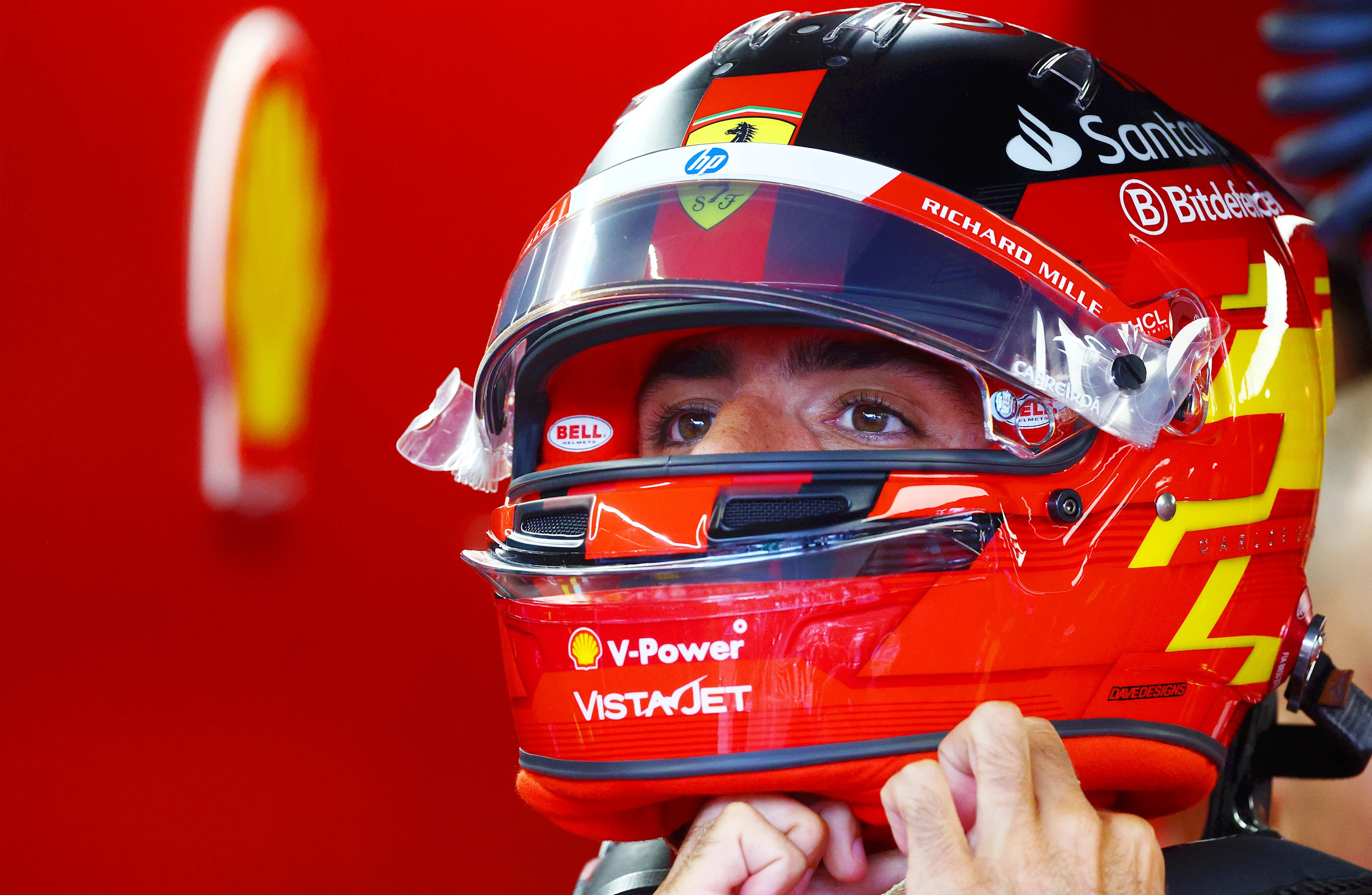 ZANDVOORT, NETHERLANDS - AUGUST 23: Carlos Sainz of Spain and Ferrari prepares to drive prior to
