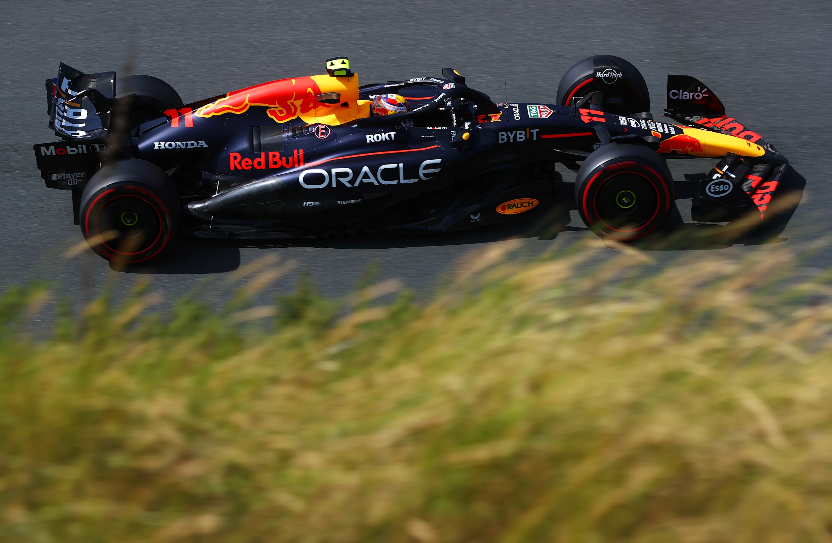 ZANDVOORT, NETHERLANDS - AUGUST 23: Sergio Perez of Mexico driving the (11) Oracle Red Bull Racing