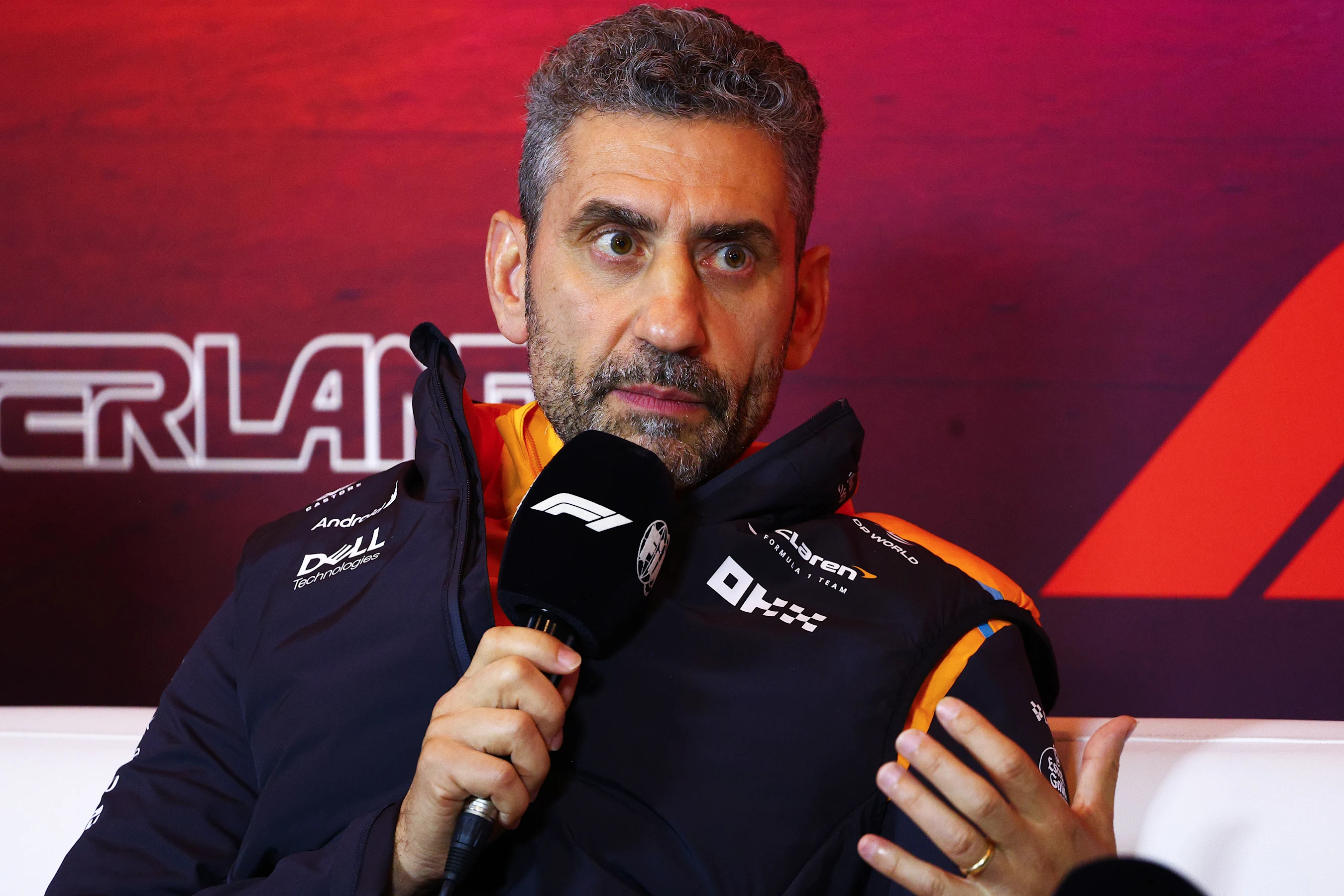 ZANDVOORT, NETHERLANDS - AUGUST 23: McLaren Team Principal Andrea Stella attends the Team