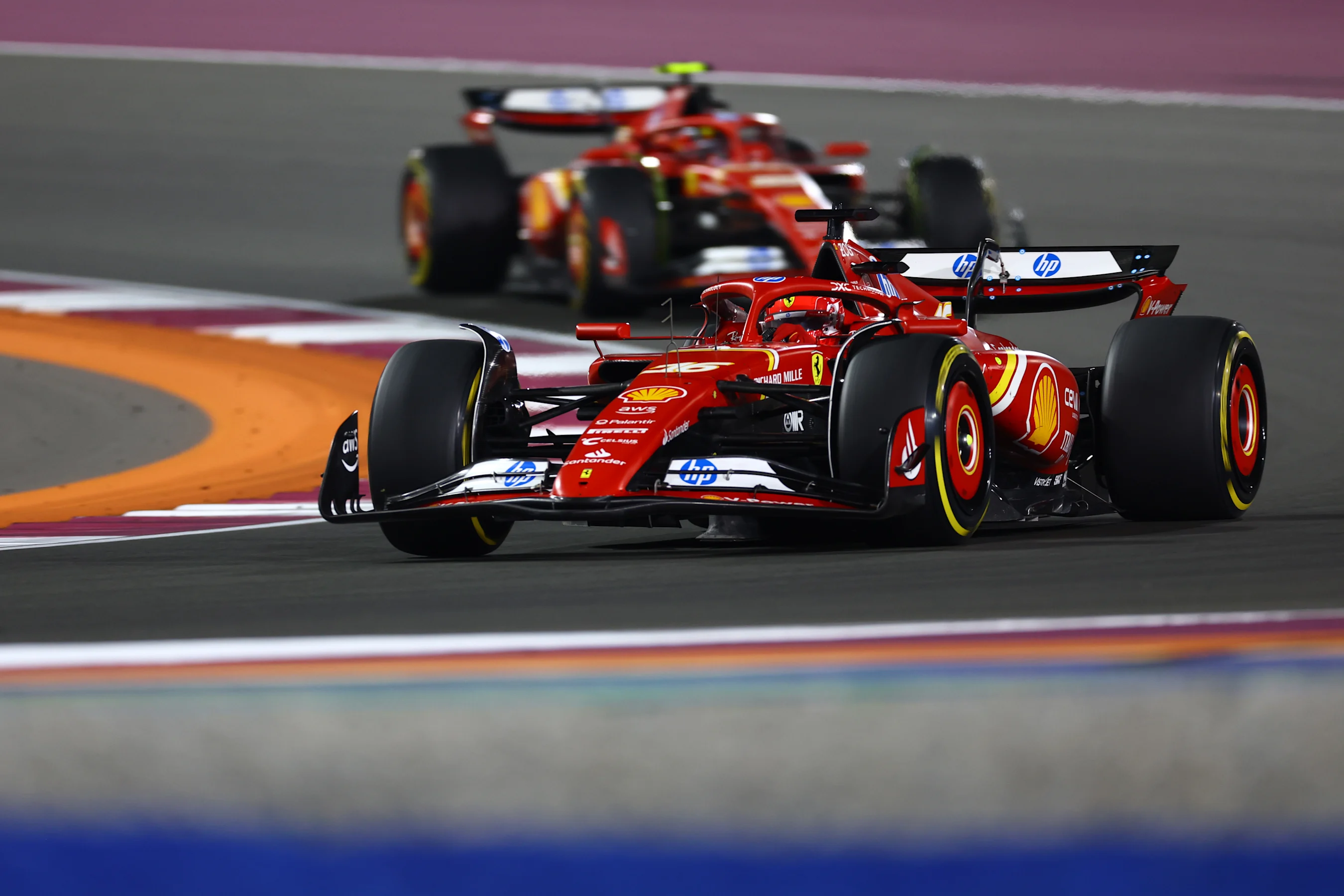 LUSAIL CITY, QATAR - DECEMBER 01: Charles Leclerc of Monaco driving the (16) Ferrari SF-24 leads