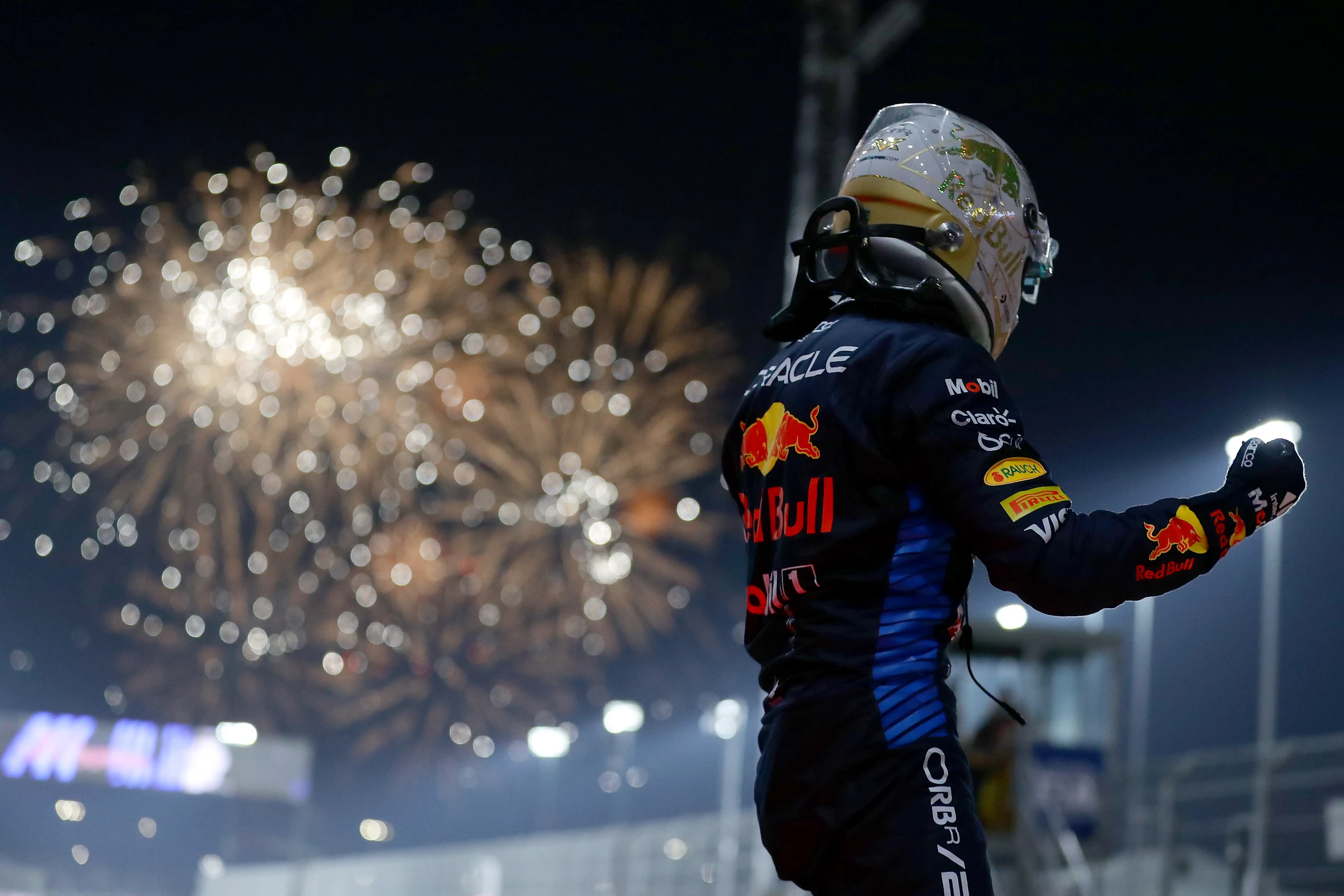 LUSAIL CITY, QATAR - DECEMBER 01: Race winner Max Verstappen of the Netherlands and Oracle Red Bull