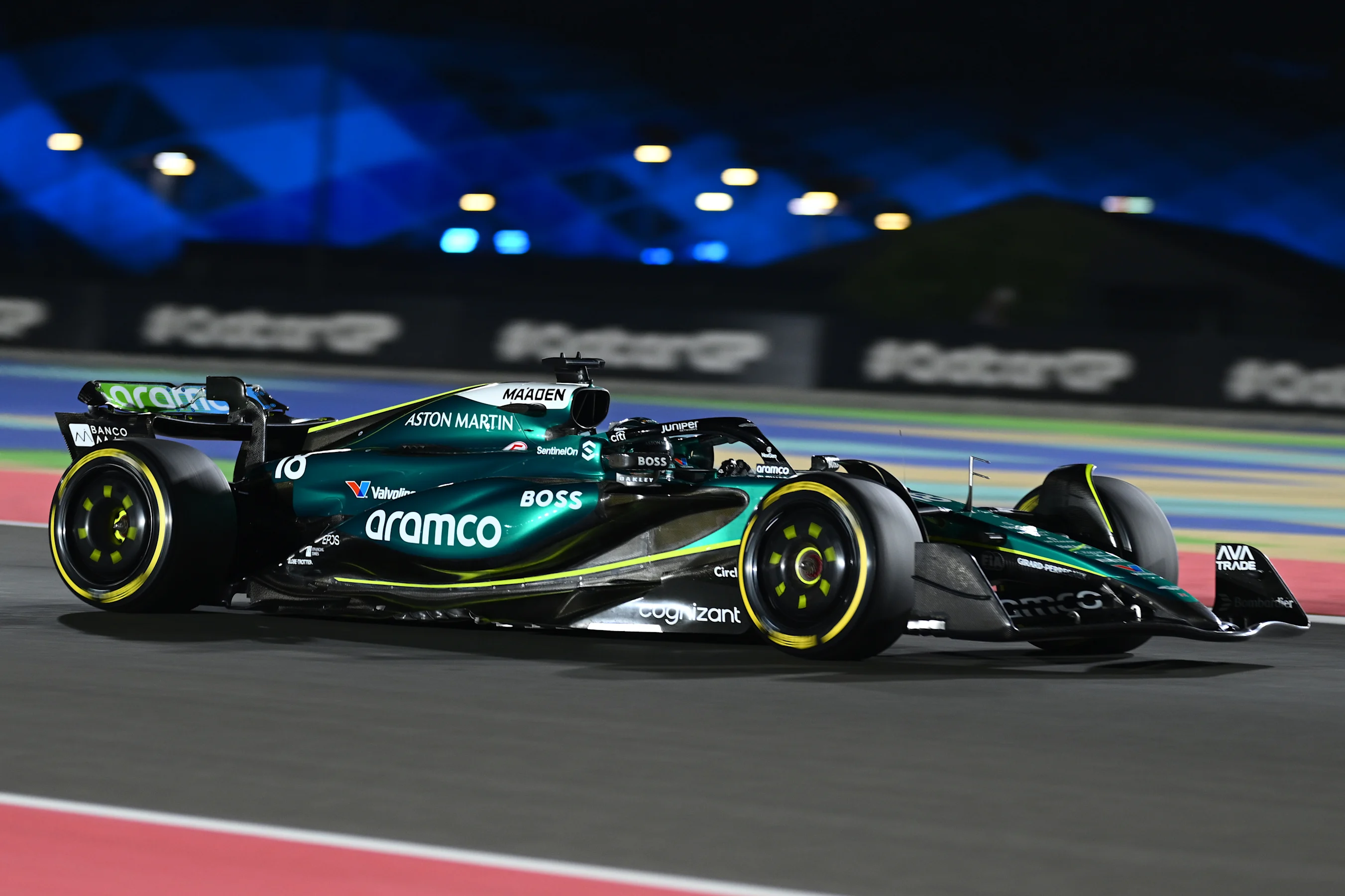 LUSAIL CITY, QATAR - NOVEMBER 29: Lance Stroll of Canada driving the (18) Aston Martin AMR24