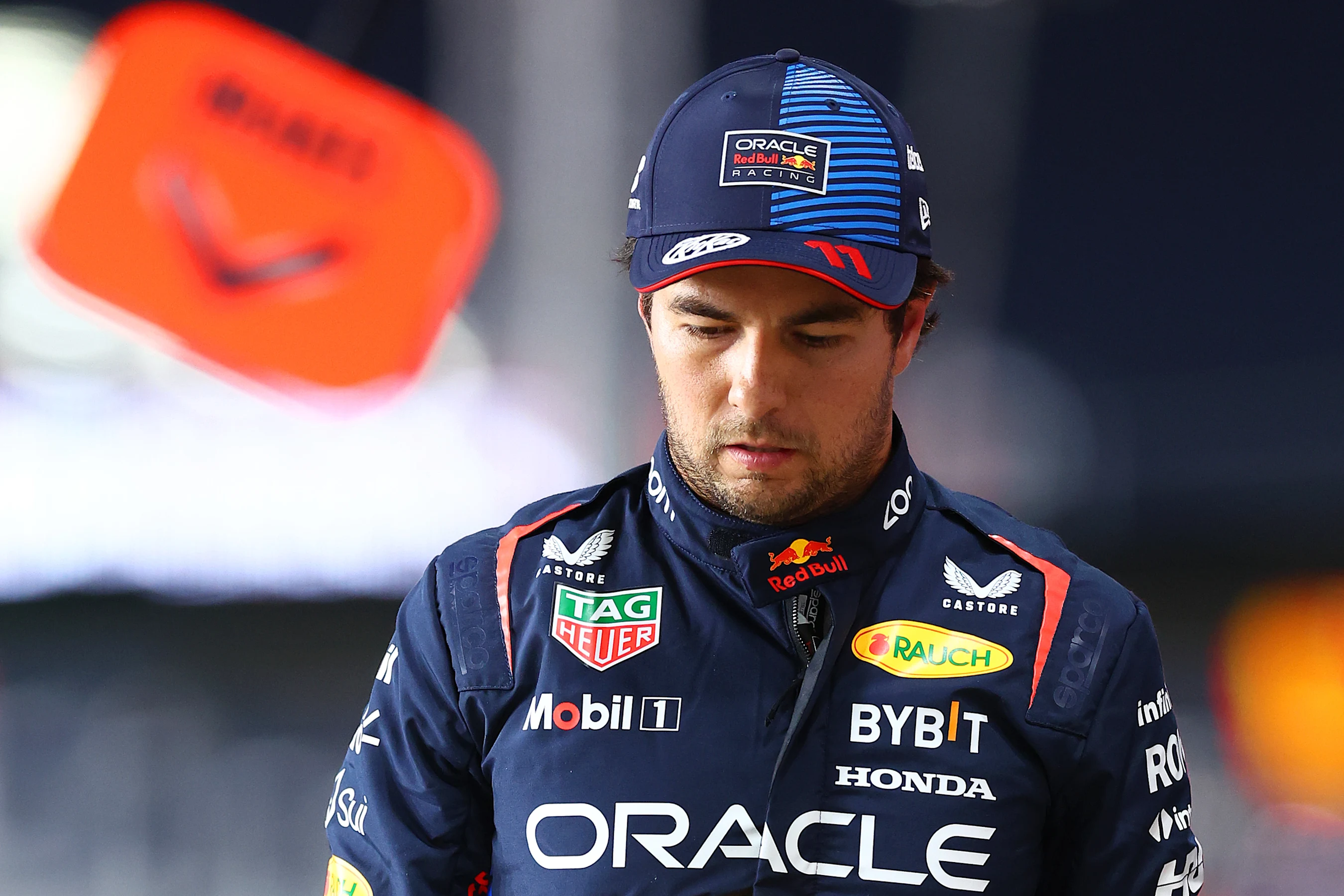 LUSAIL CITY, QATAR - NOVEMBER 29: 16th placed qualifier Sergio Perez of Mexico and Oracle Red Bull