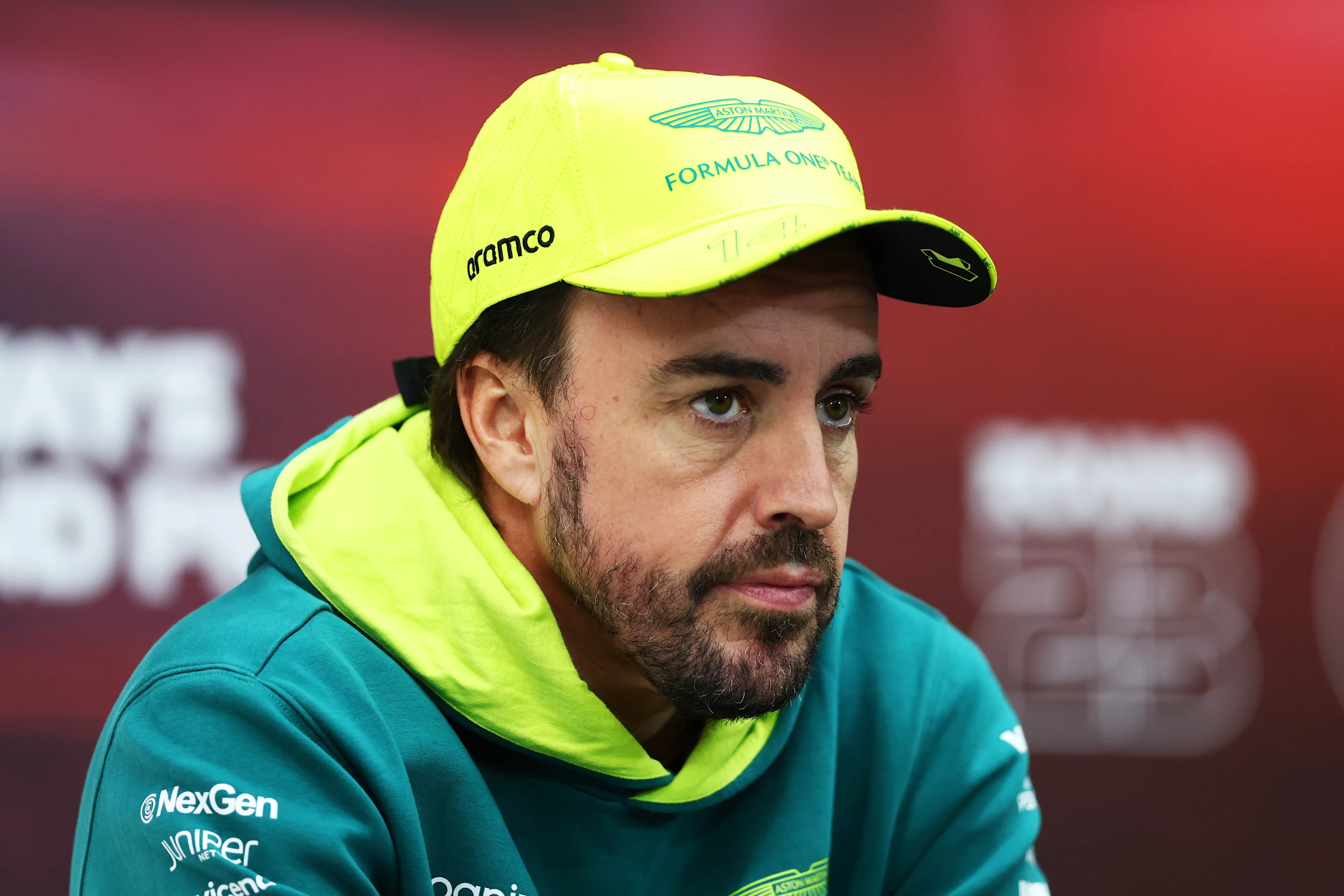 LUSAIL CITY, QATAR - NOVEMBER 28: Fernando Alonso of Spain and Aston Martin F1 Team attends the