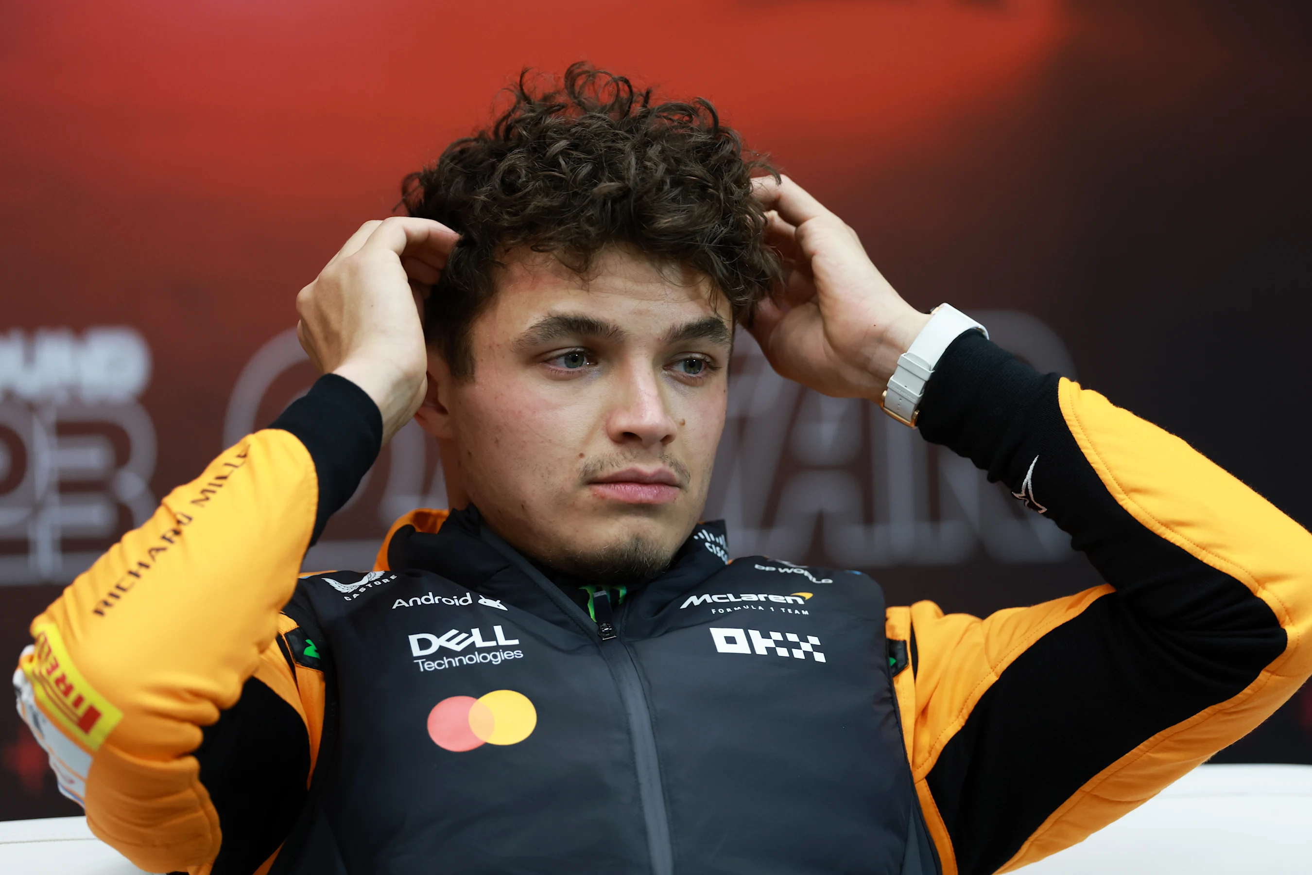 LUSAIL CITY, QATAR - NOVEMBER 30: Third placed qualifier Lando Norris of Great Britain and McLaren