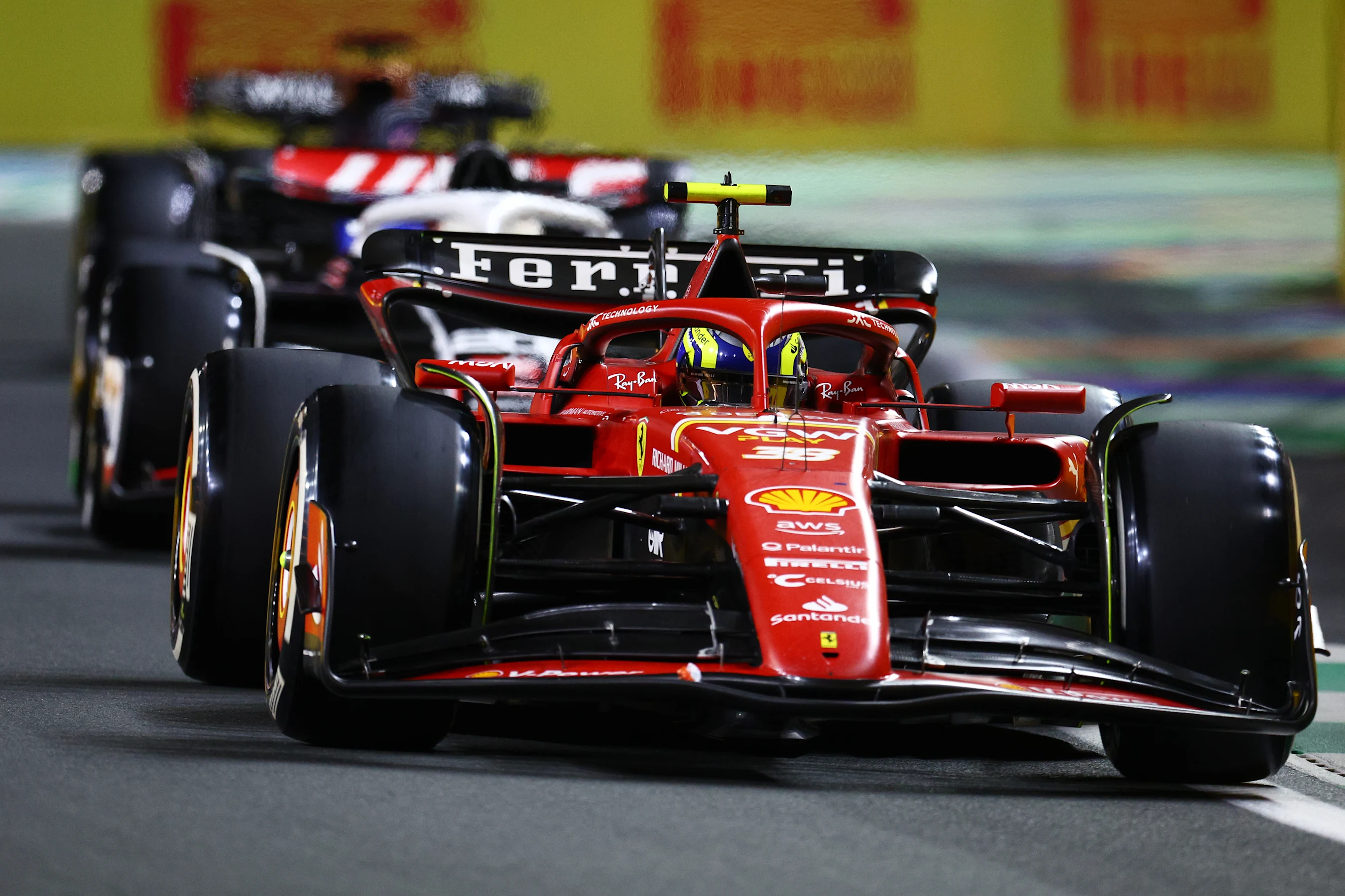 JEDDAH, SAUDI ARABIA - MARCH 09: Oliver Bearman of Great Britain driving the (38) Ferrari SF-24 on
