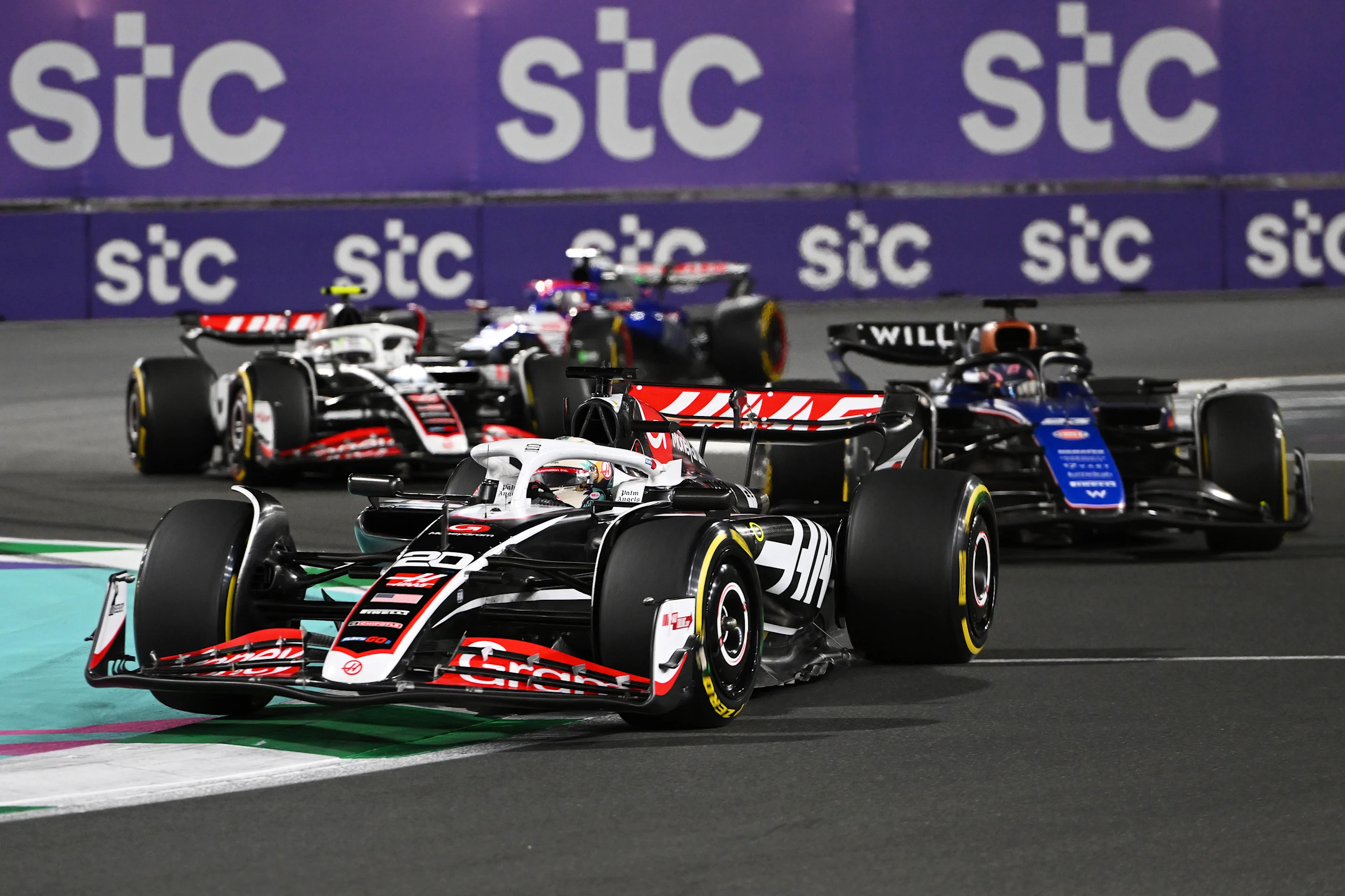 JEDDAH, SAUDI ARABIA - MARCH 09: Kevin Magnussen of Denmark driving the (20) Haas F1 VF-24 Ferrari