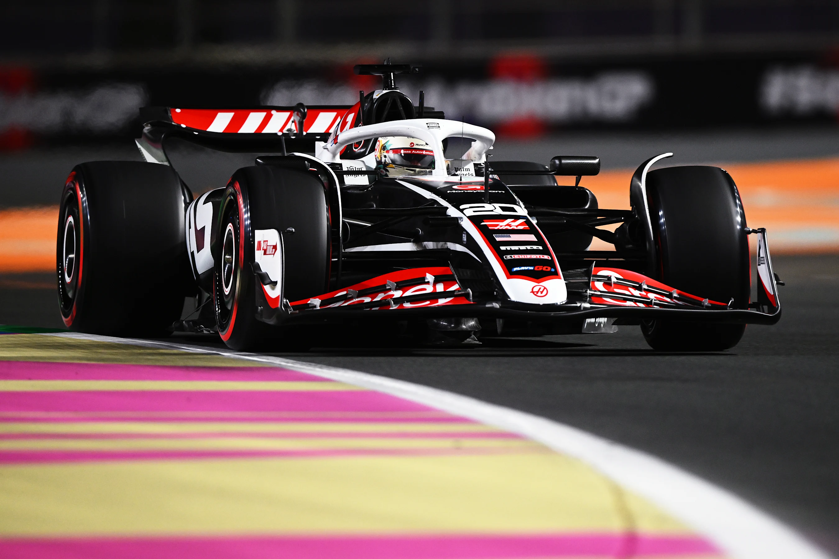 JEDDAH, SAUDI ARABIA - MARCH 08: Kevin Magnussen of Denmark driving the (20) Haas F1 VF-24 Ferrari