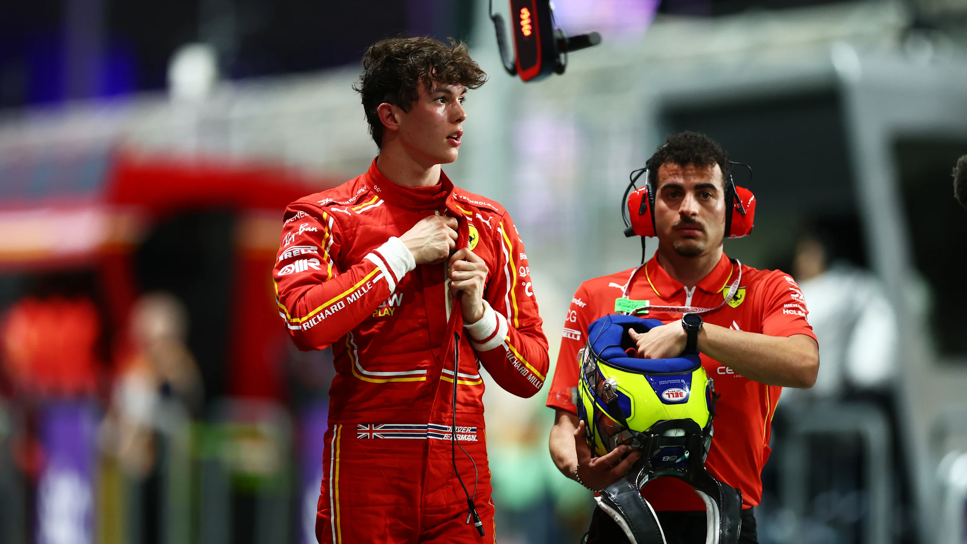 JEDDAH, SAUDI ARABIA - MARCH 08: 11th placed qualifier Oliver Bearman of Great Britain and Ferrari