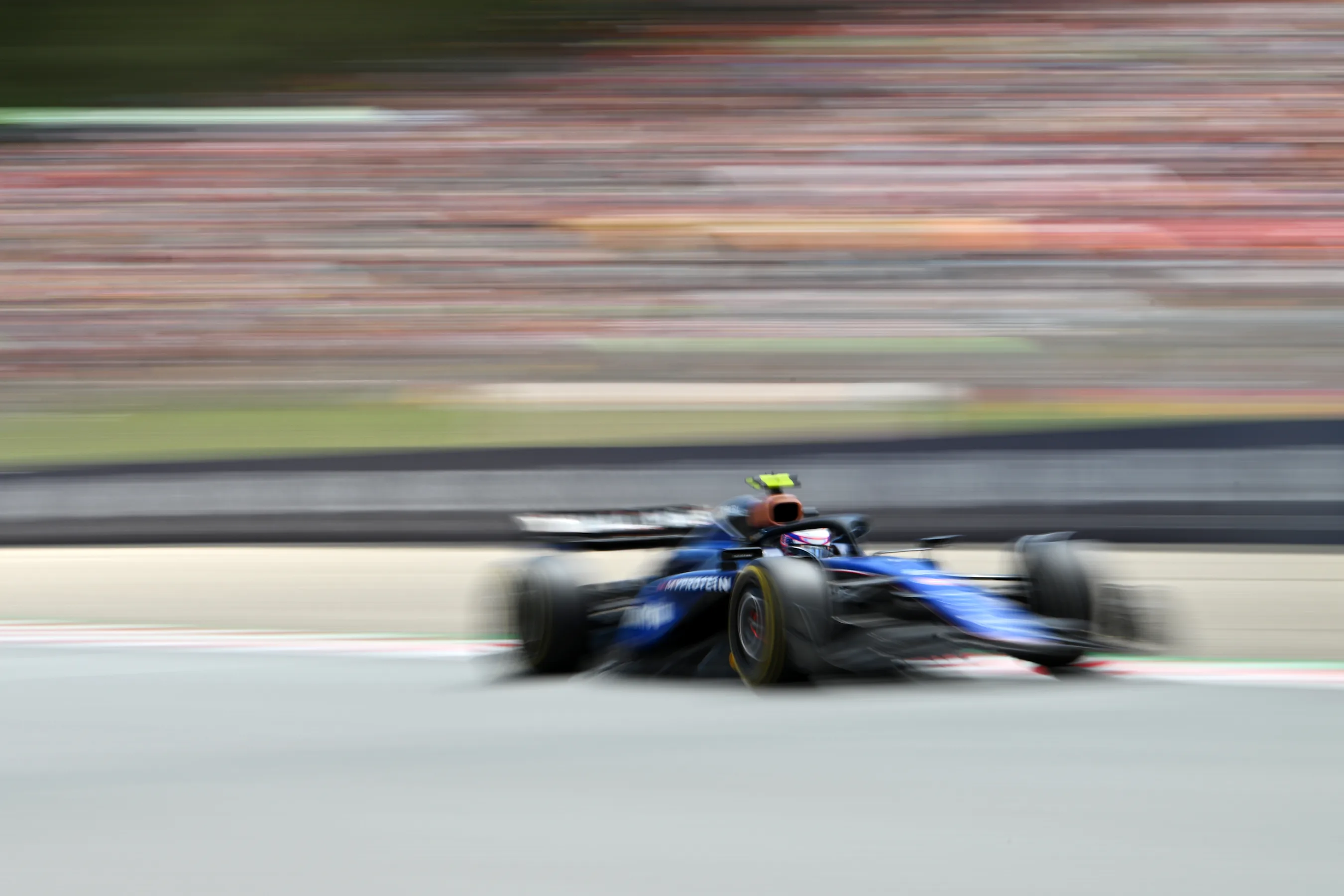BARCELONA, SPAIN - JUNE 23: Logan Sargeant of United States driving the (2) Williams FW46 Mercedes