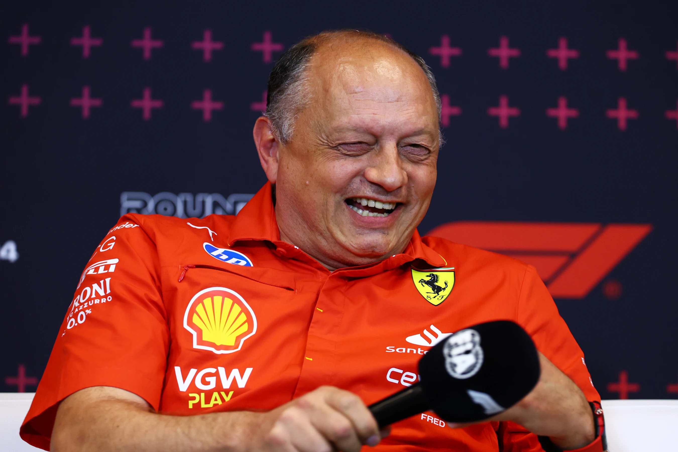 BARCELONA, SPAIN - JUNE 21: Ferrari Team Principal Frederic Vasseur talks in the Team Principals