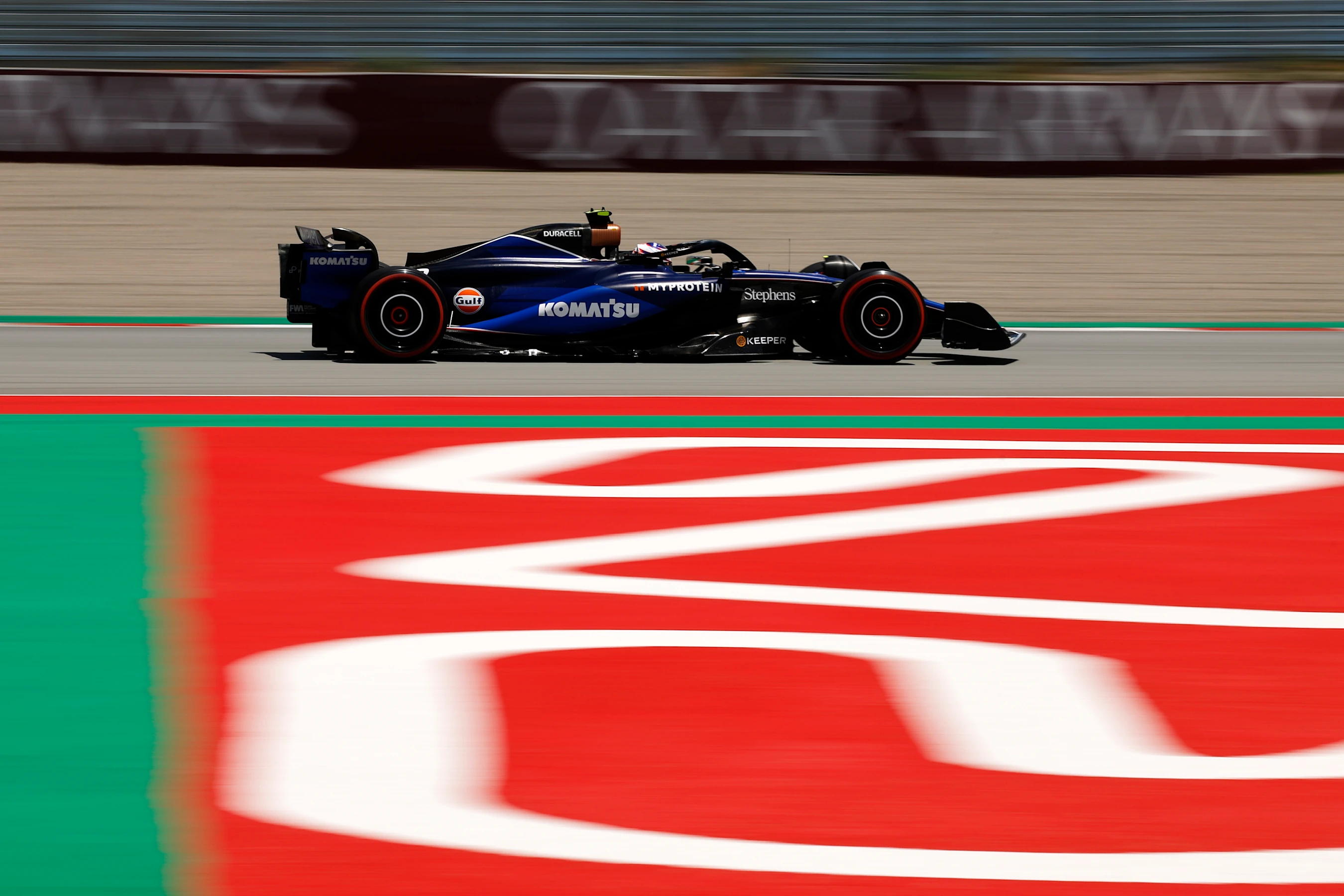 BARCELONA, SPAIN - JUNE 22: Logan Sargeant of United States driving the (2) Williams FW46 Mercedes