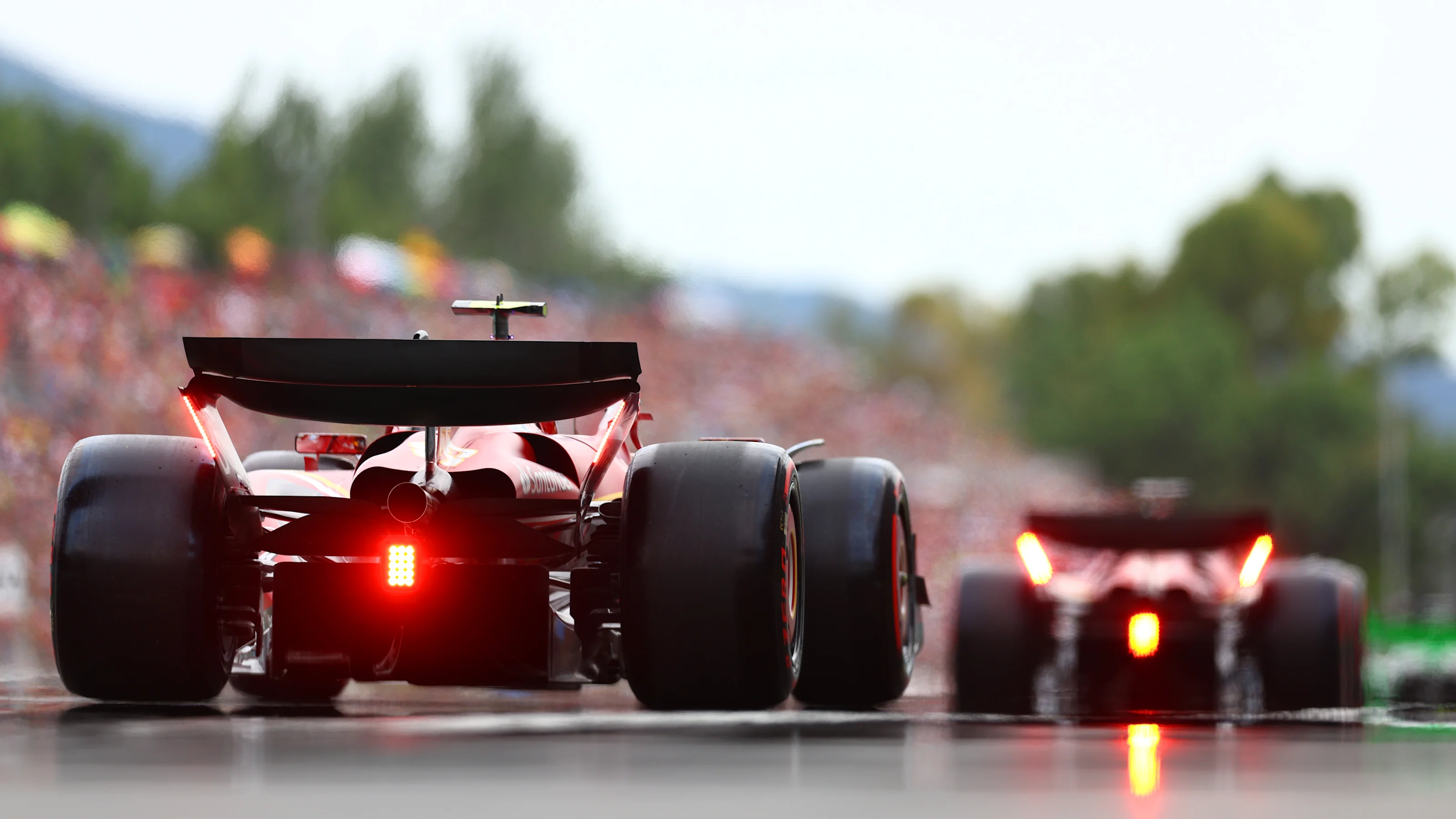 BARCELONA, SPAIN - JUNE 22: Carlos Sainz of Spain driving (55) the Ferrari SF-24 leaves the pitlane