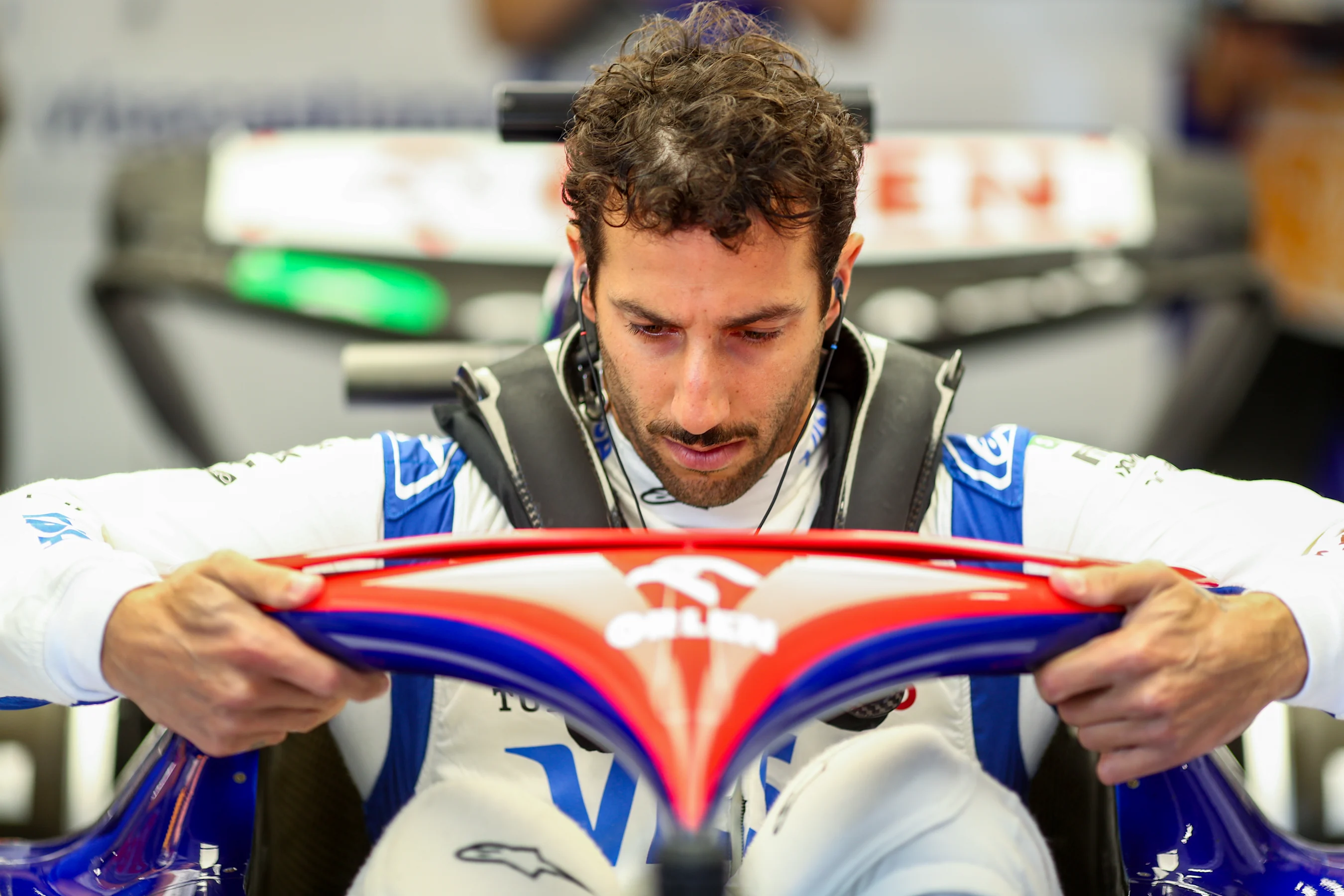 BARCELONA, SPAIN - JUNE 22: Daniel Ricciardo of Visa Cash App RB  during qualifying ahead of the F1