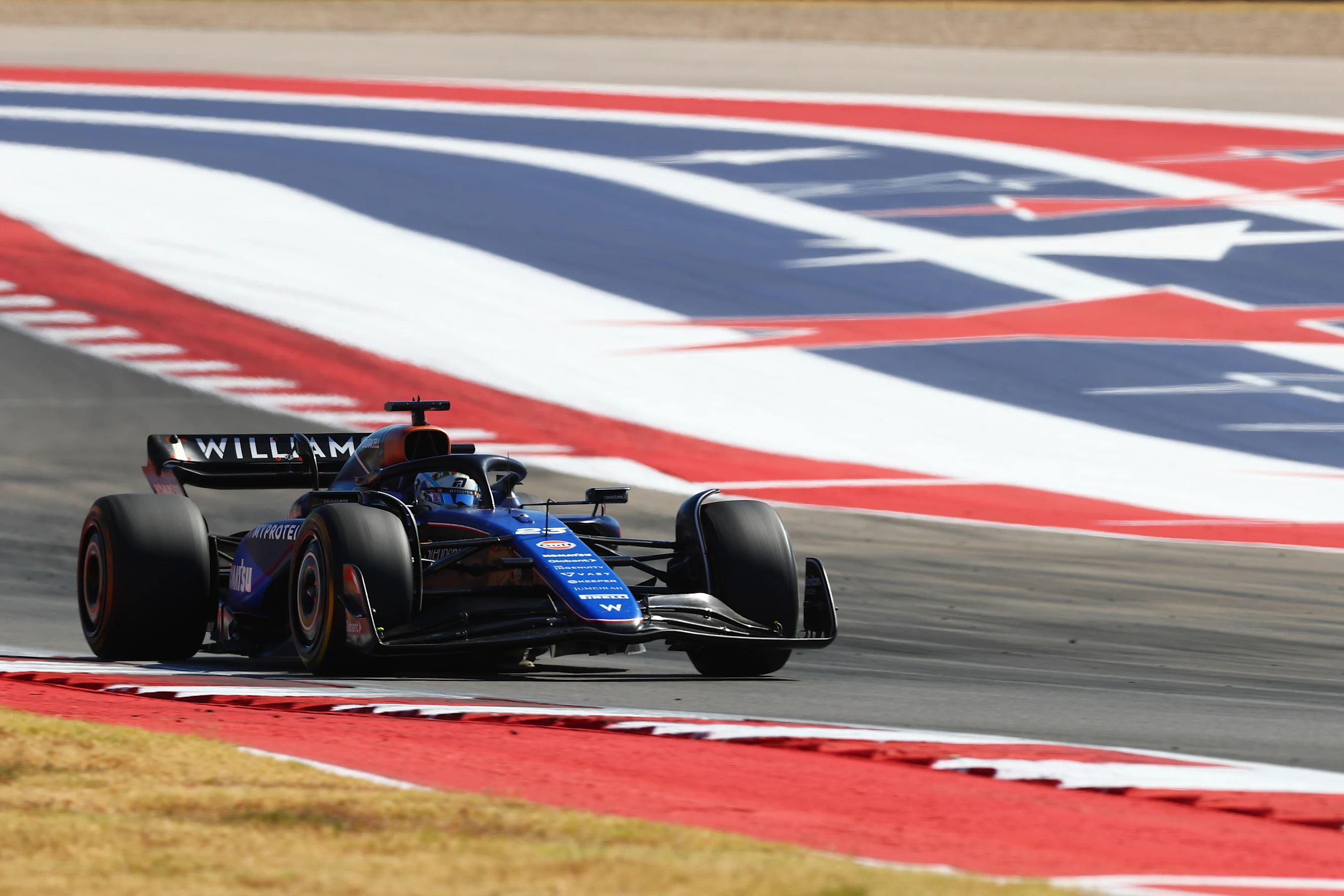 AUSTIN, TEXAS - OCTOBER 20: Alexander Albon of Thailand driving the (23) Williams FW46 Mercedes on