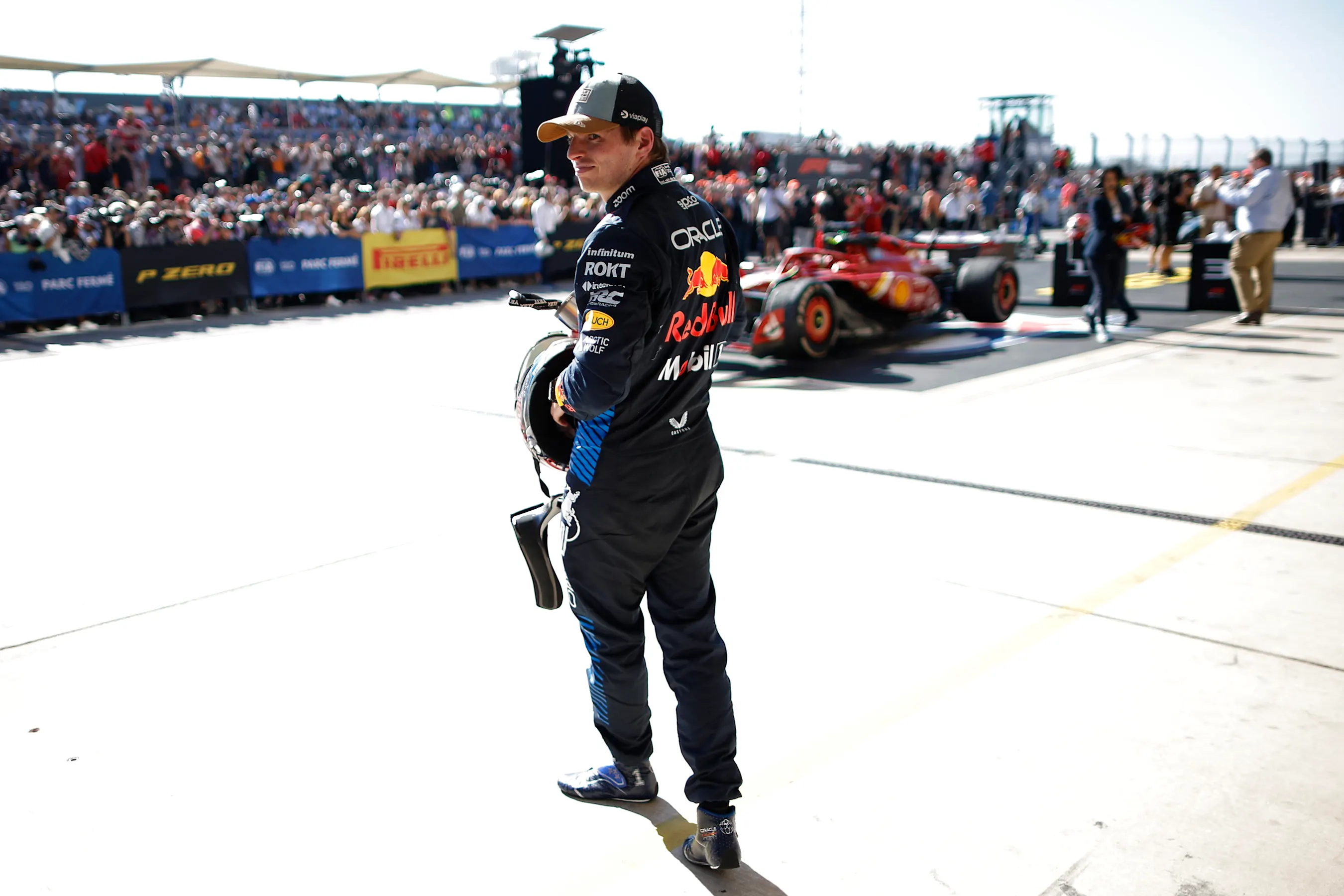 AUSTIN, TEXAS - OCTOBER 20: Third placed Max Verstappen of the Netherlands and Oracle Red Bull