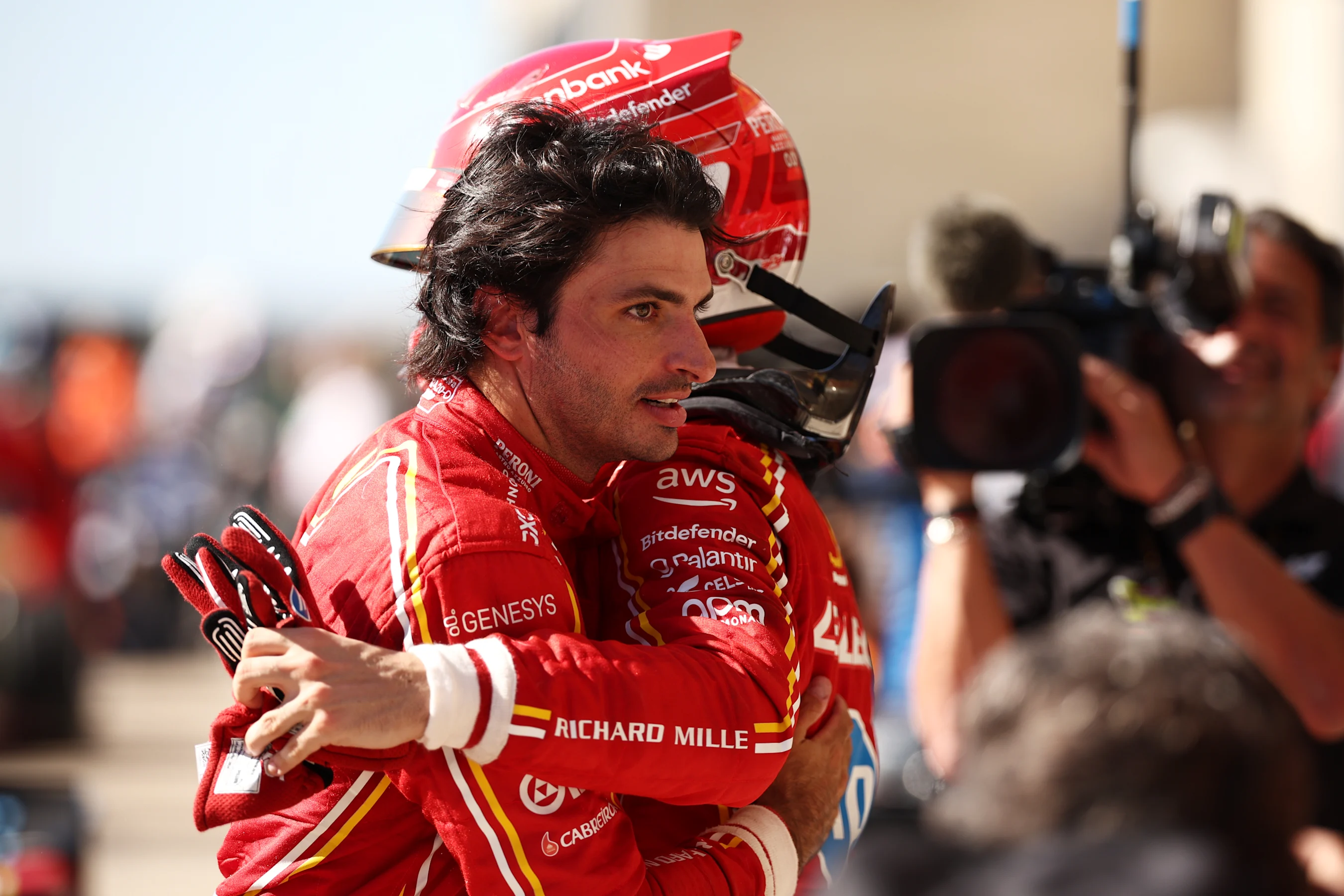 AUSTIN, TEXAS - OCTOBER 20: Race winner Charles Leclerc of Monaco and Ferrari and Second placed