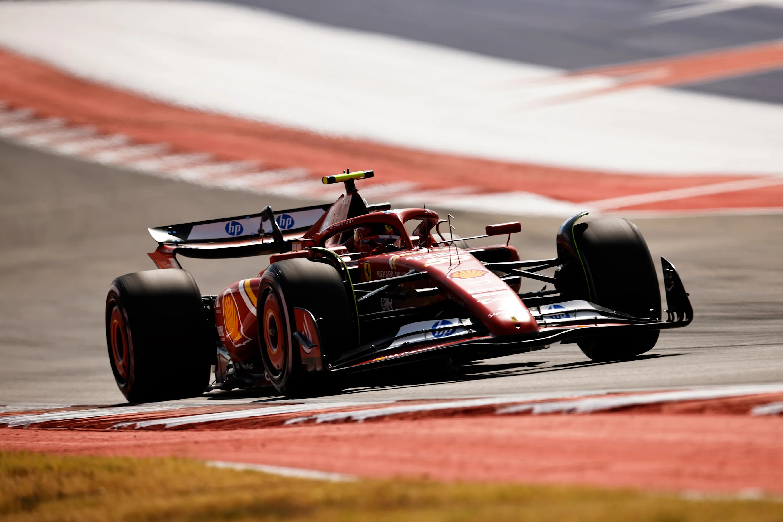AUSTIN, TEXAS - OCTOBER 18: Carlos Sainz of Spain driving (55) the Ferrari SF-24 on track during