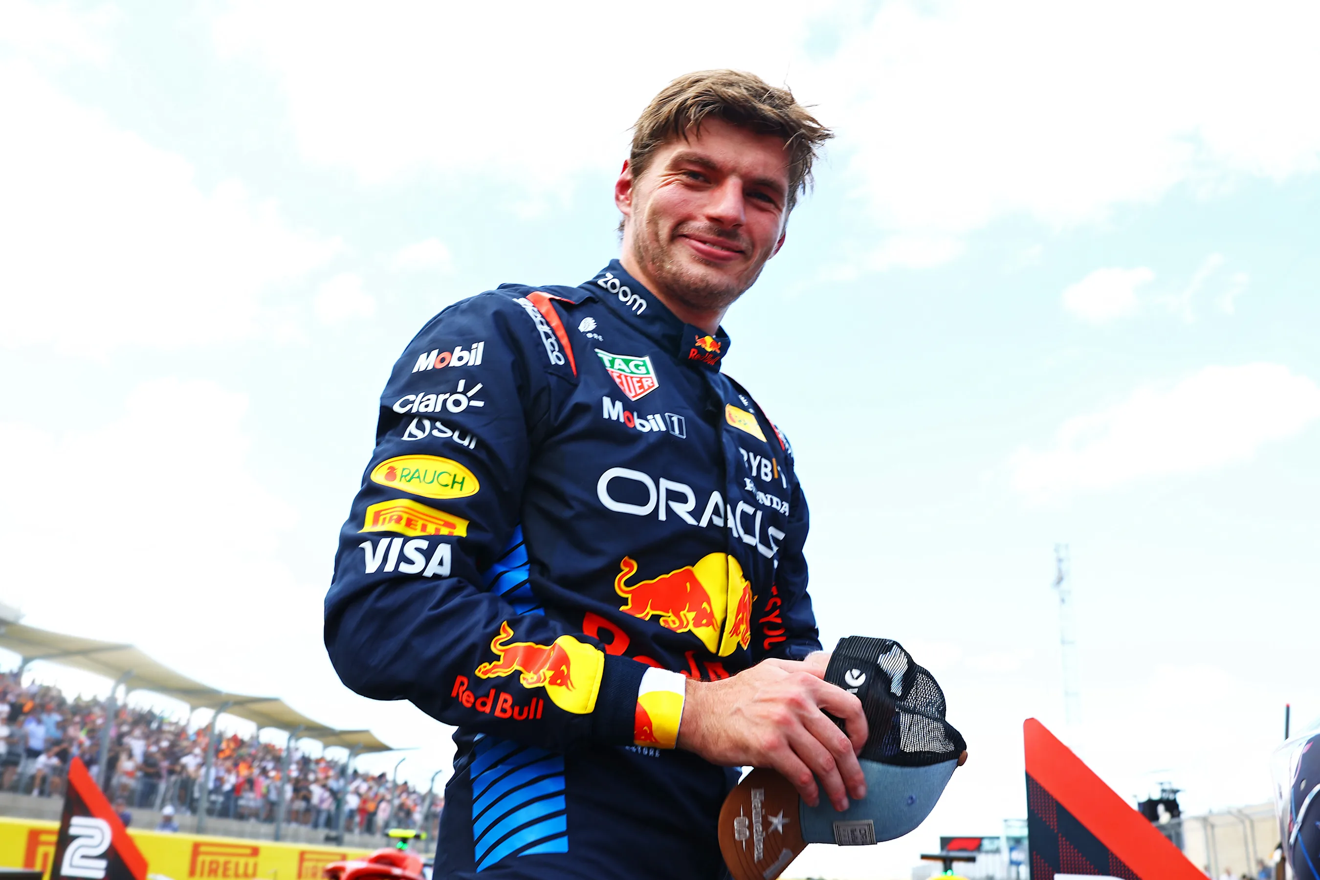AUSTIN, TEXAS - OCTOBER 19: Sprint winner Max Verstappen of the Netherlands and Oracle Red Bull