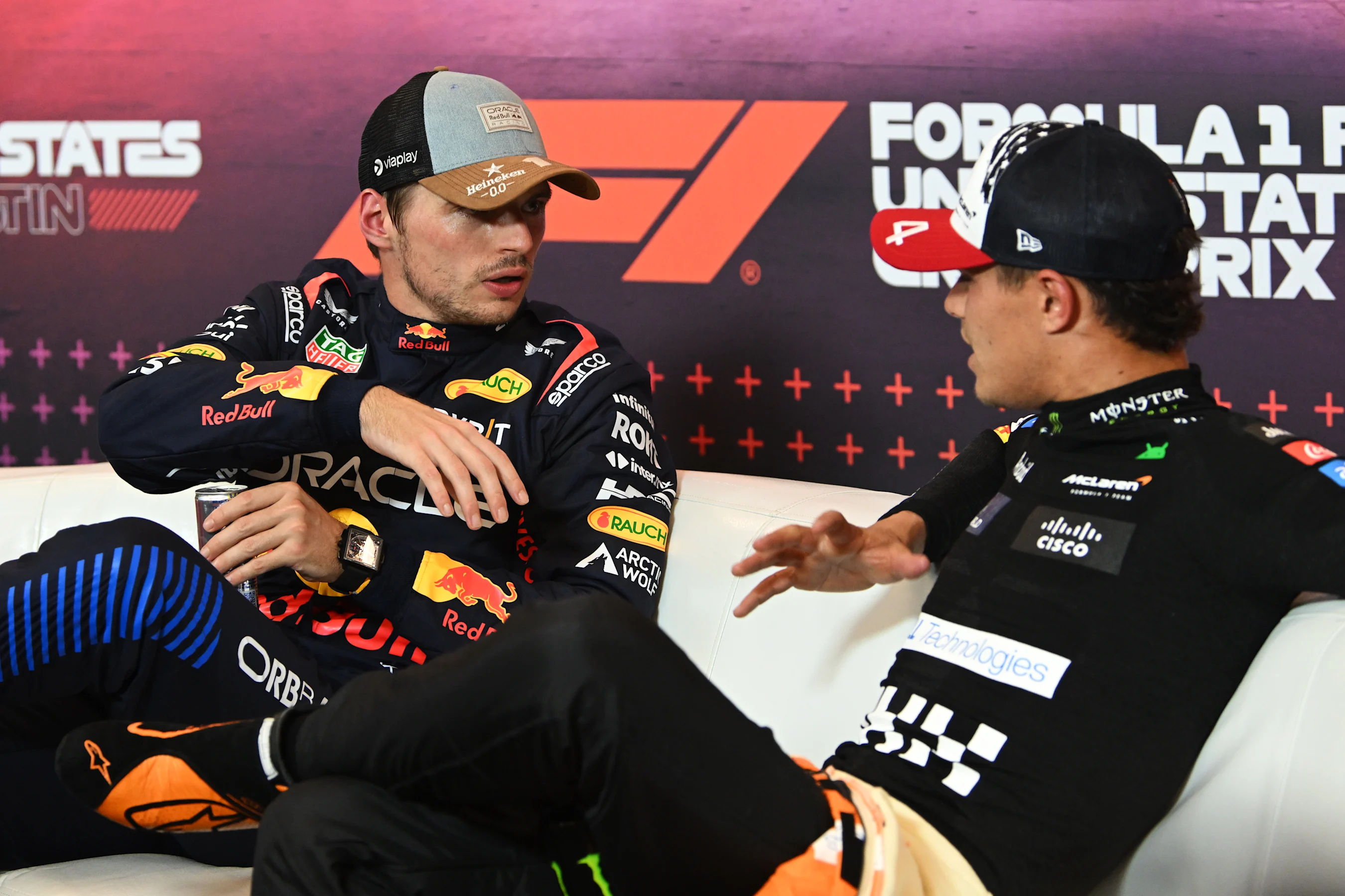 AUSTIN, TEXAS - OCTOBER 19: Sprint winner Max Verstappen of the Netherlands and Oracle Red Bull