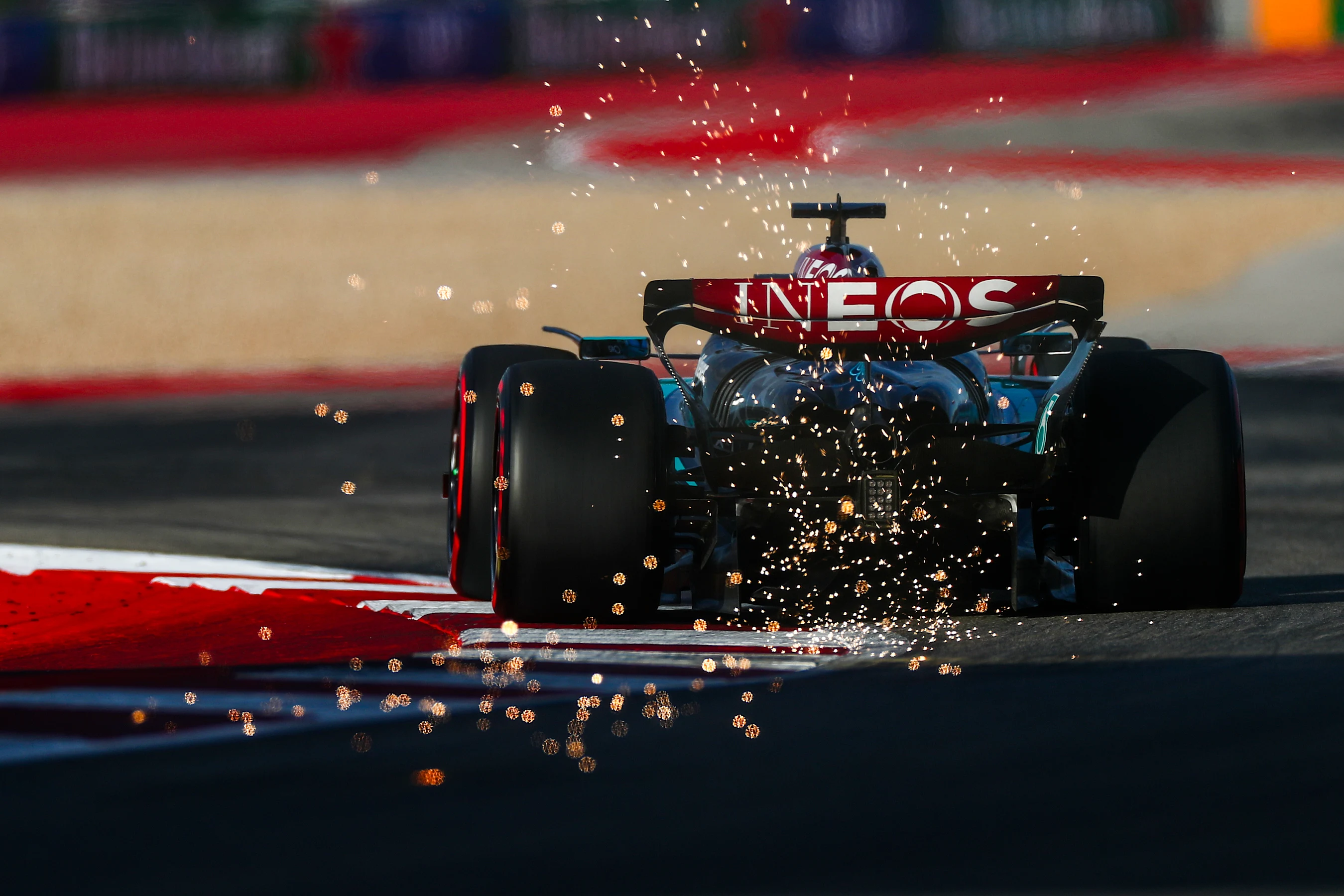 AUSTIN, TEXAS - OCTOBER 19: George Russell of Mercedes and Great Britain  during qualifying ahead