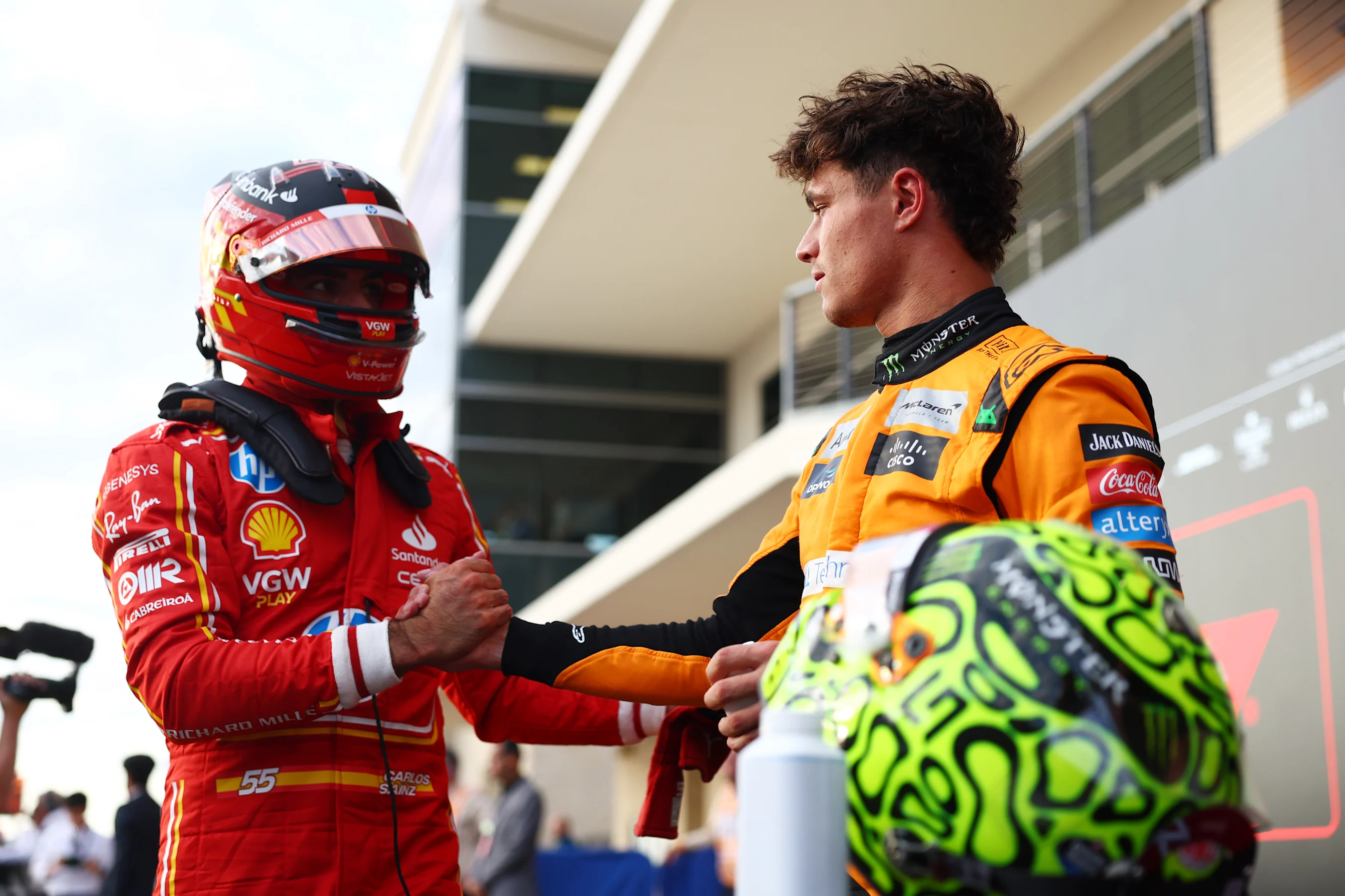 AUSTIN, TEXAS - OCTOBER 19: Pole position qualifier Lando Norris of Great Britain and McLaren is