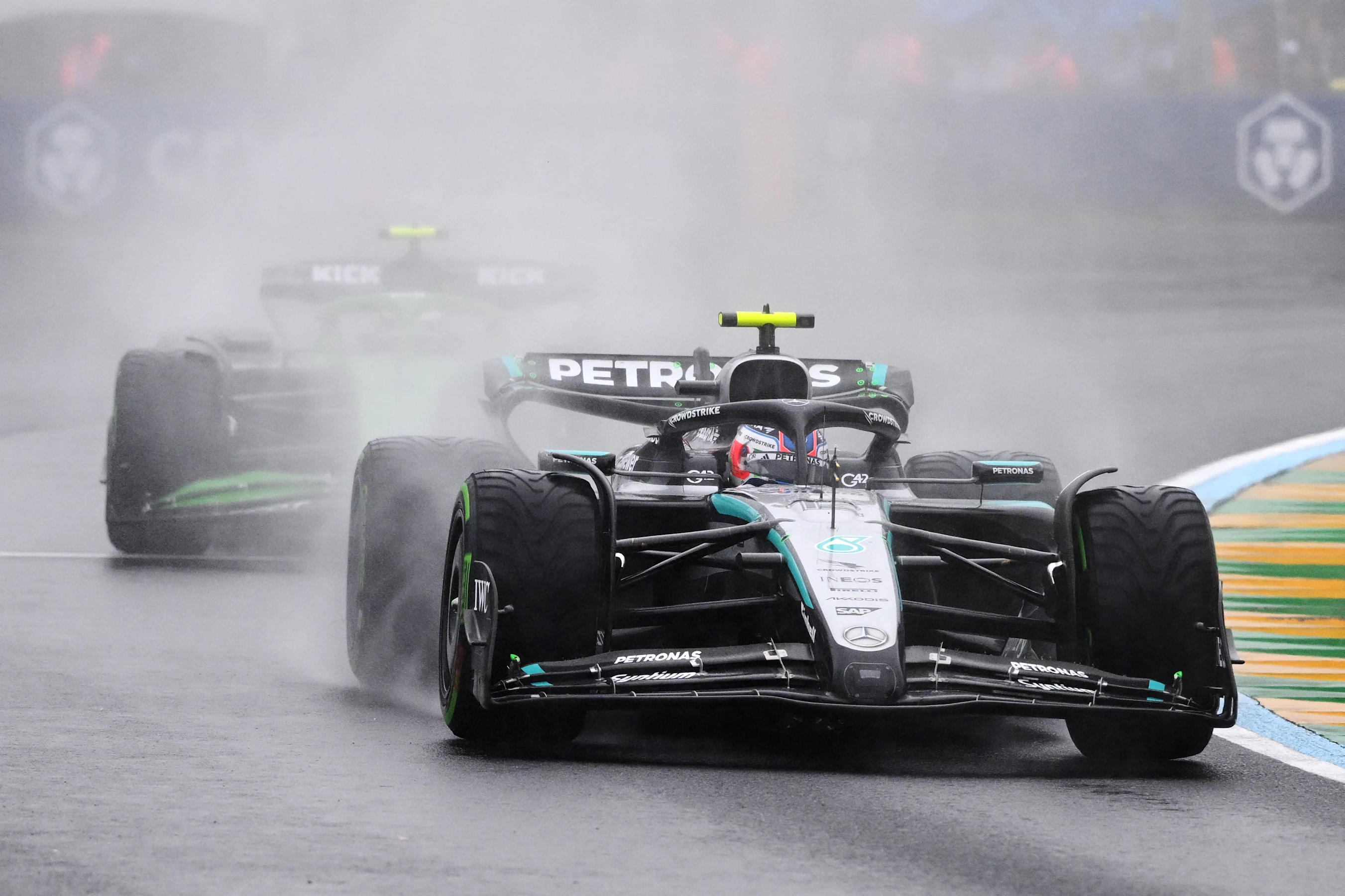 MELBOURNE, AUSTRALIA - MARCH 16: Andrea Kimi Antonelli of Italy driving the (12) Mercedes AMG