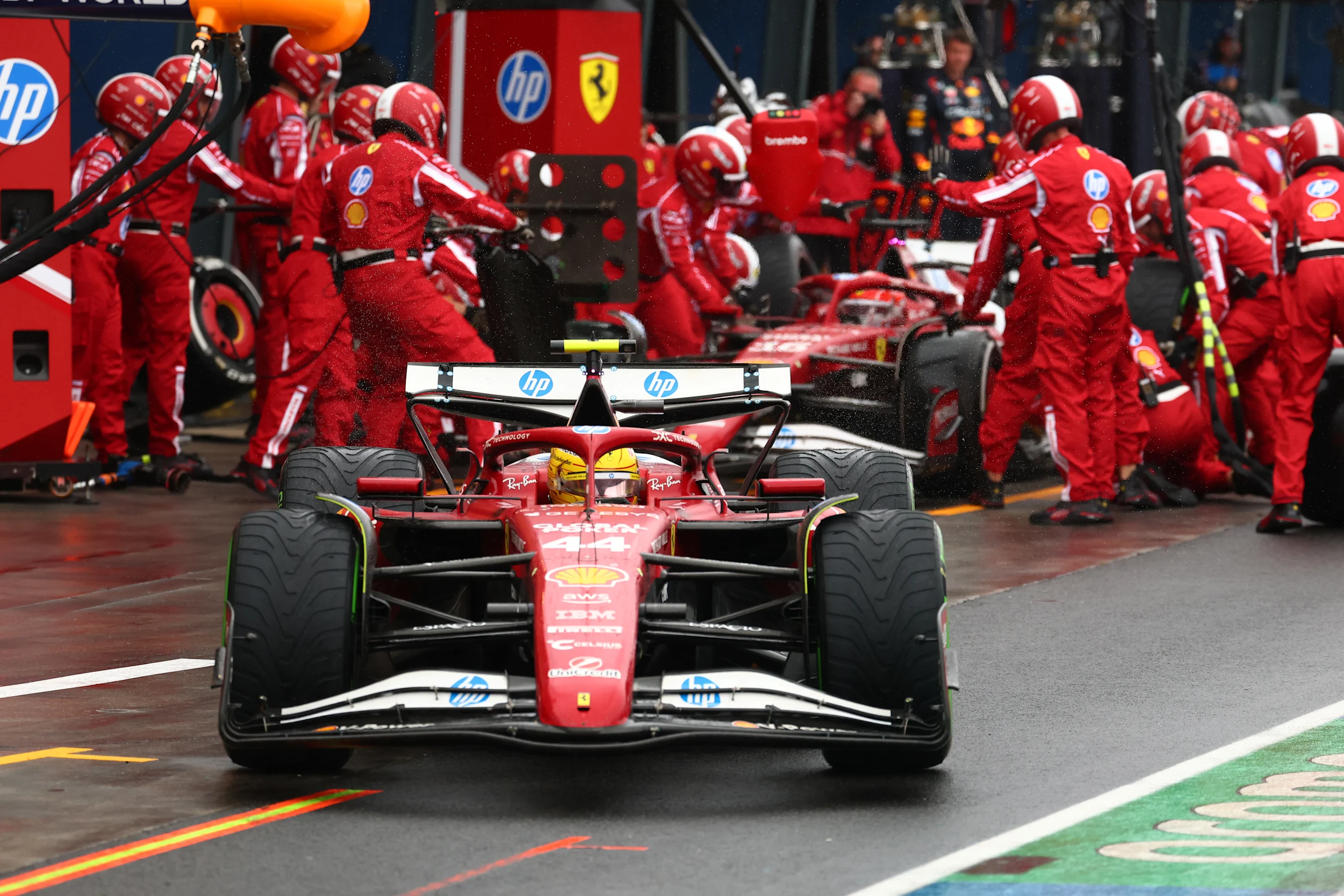 MELBOURNE, AUSTRALIA - MARCH 16: Lewis Hamilton of Great Britain driving the (44) Scuderia Ferrari