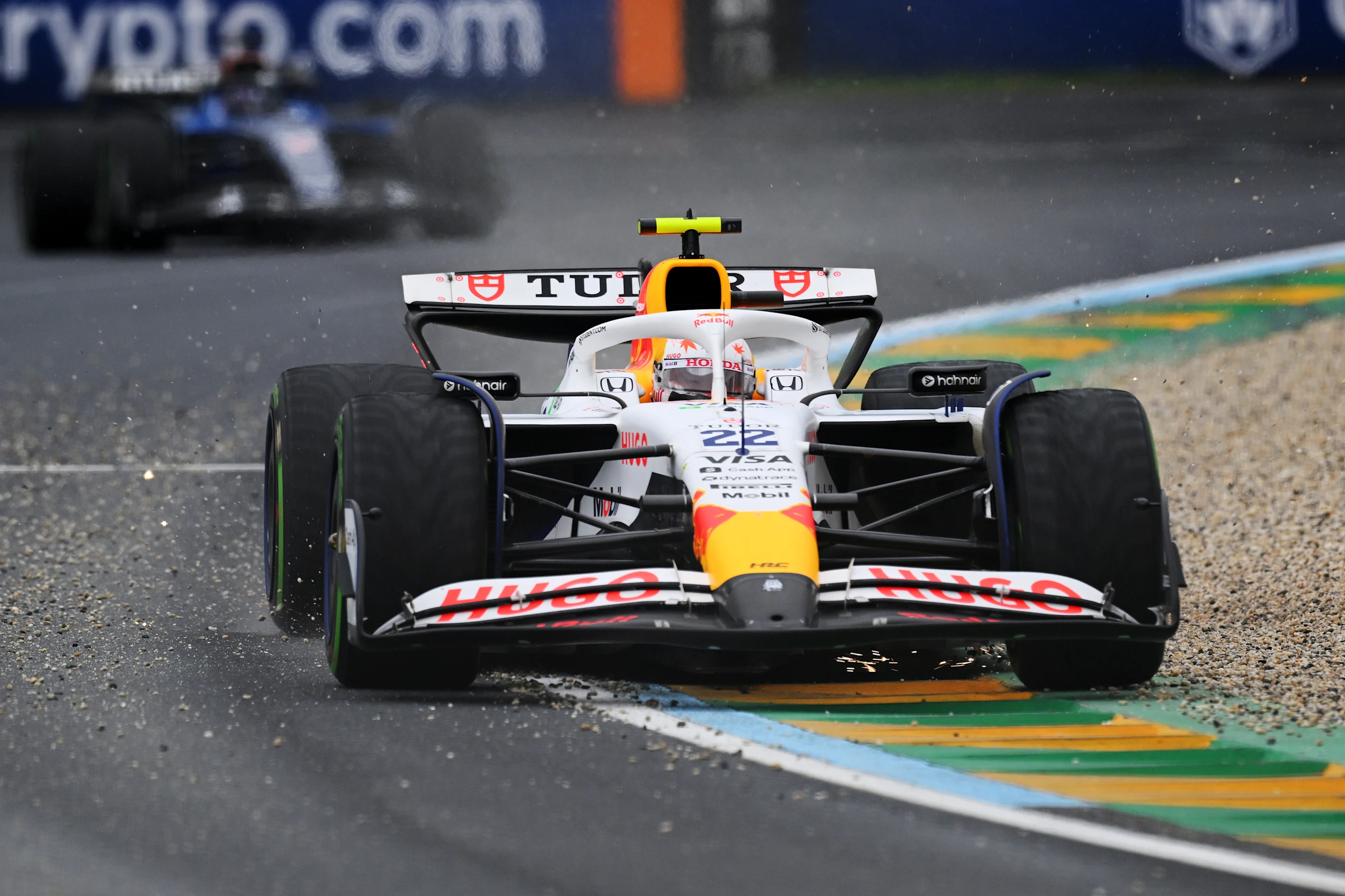 MELBOURNE, AUSTRALIA - MARCH 16: Yuki Tsunoda of Japan driving the (22) Visa Cash App Racing Bulls