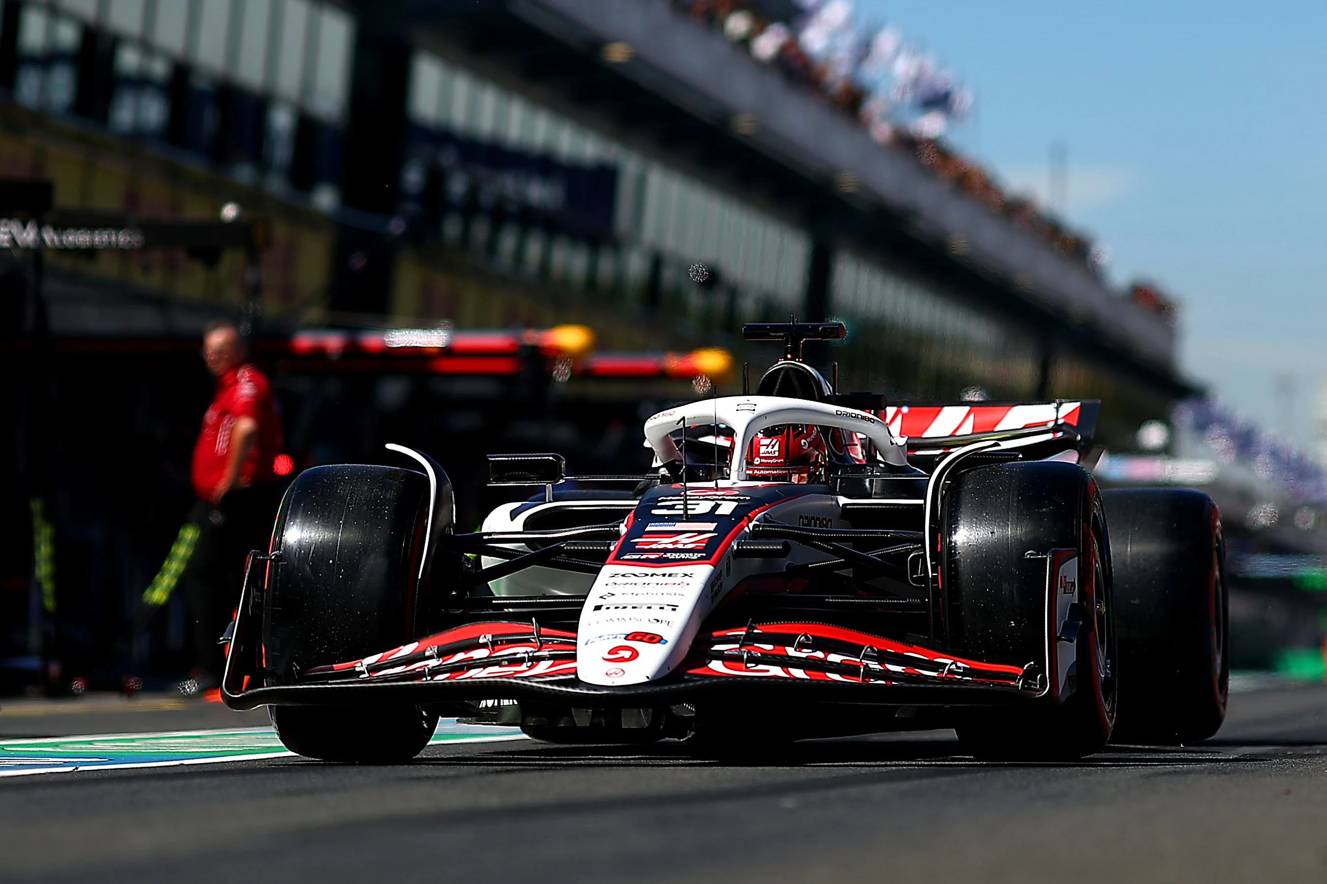 MELBOURNE, AUSTRALIA - MARCH 14: Esteban Ocon of France driving the (31) Haas F1 VF-25 Ferrari in