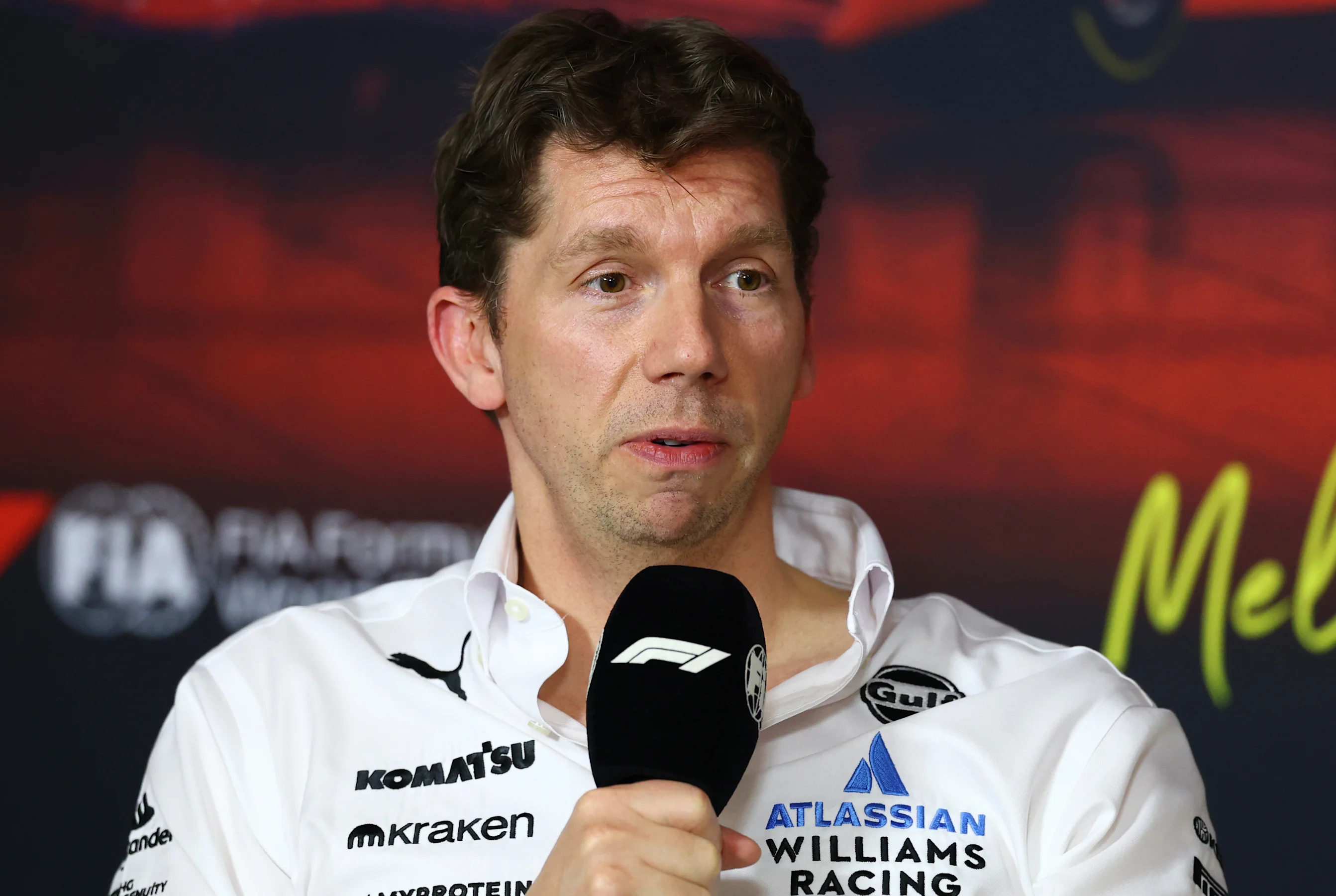 MELBOURNE, AUSTRALIA - MARCH 14: James Vowles, Team Principal of Williams in the Press Conference