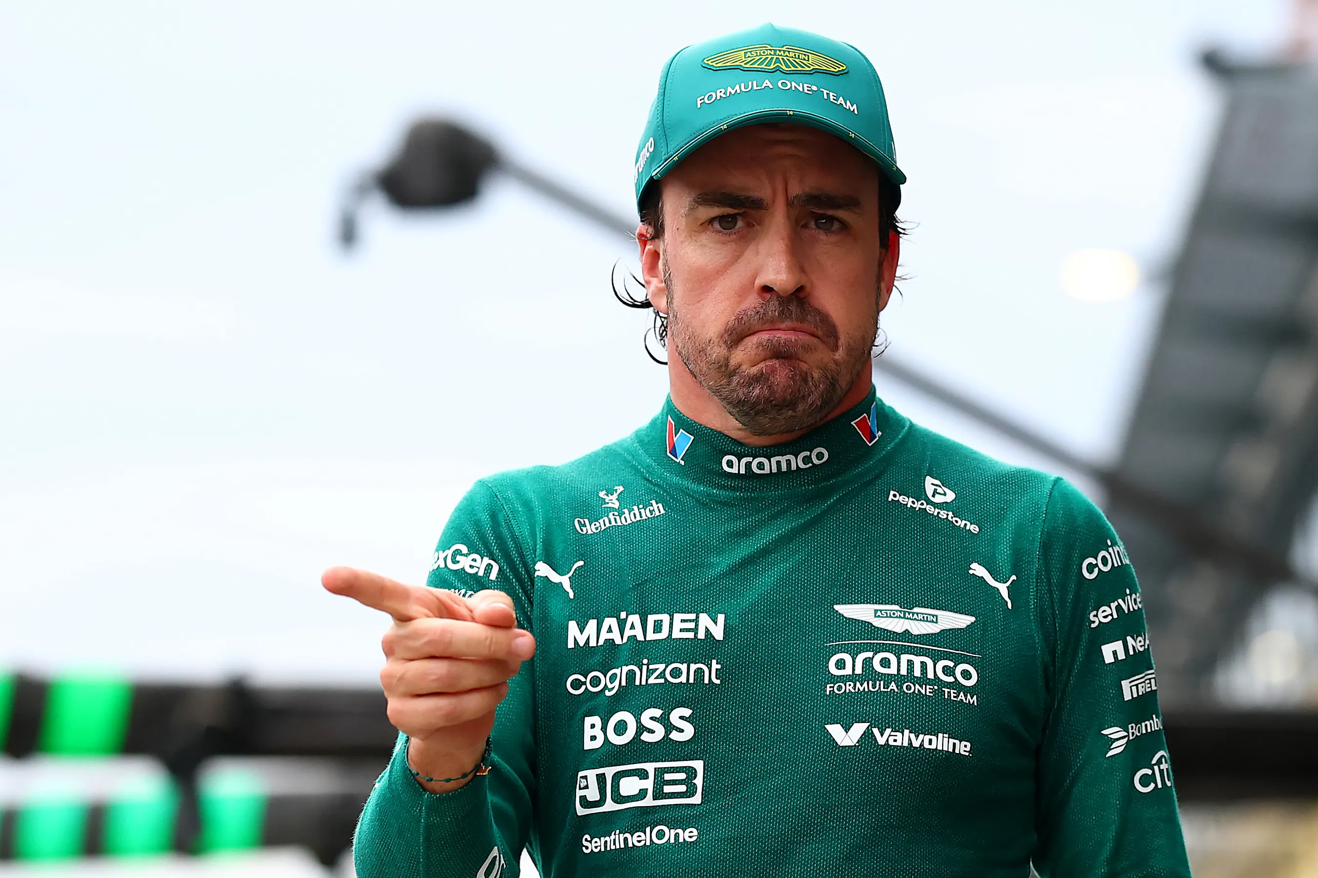 MELBOURNE, AUSTRALIA - MARCH 15: Twelth placed qualifier Fernando Alonso of Spain and Aston Martin