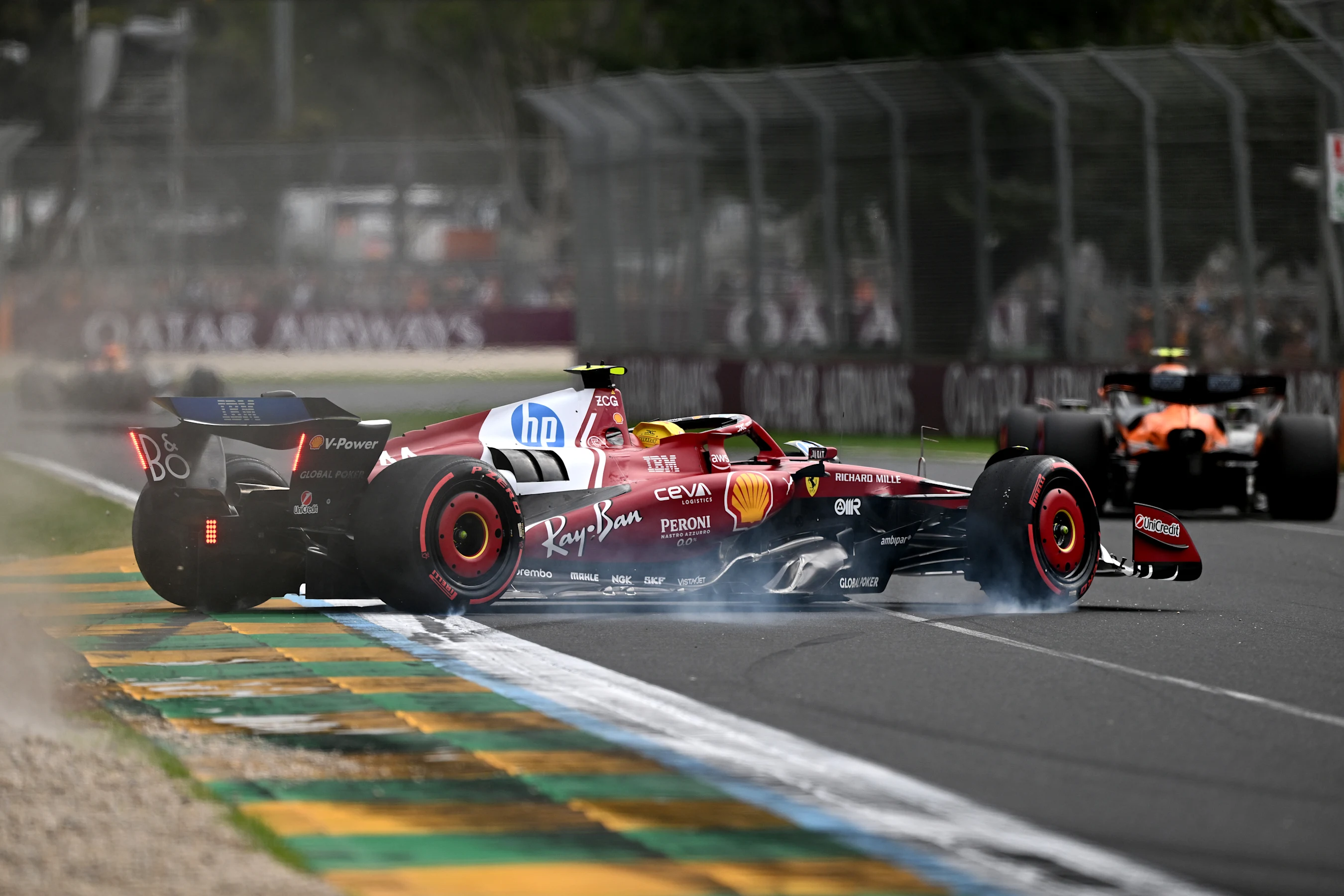 MELBOURNE, AUSTRALIA - MARCH 15: Lewis Hamilton of Great Britain driving the (44) Scuderia Ferrari