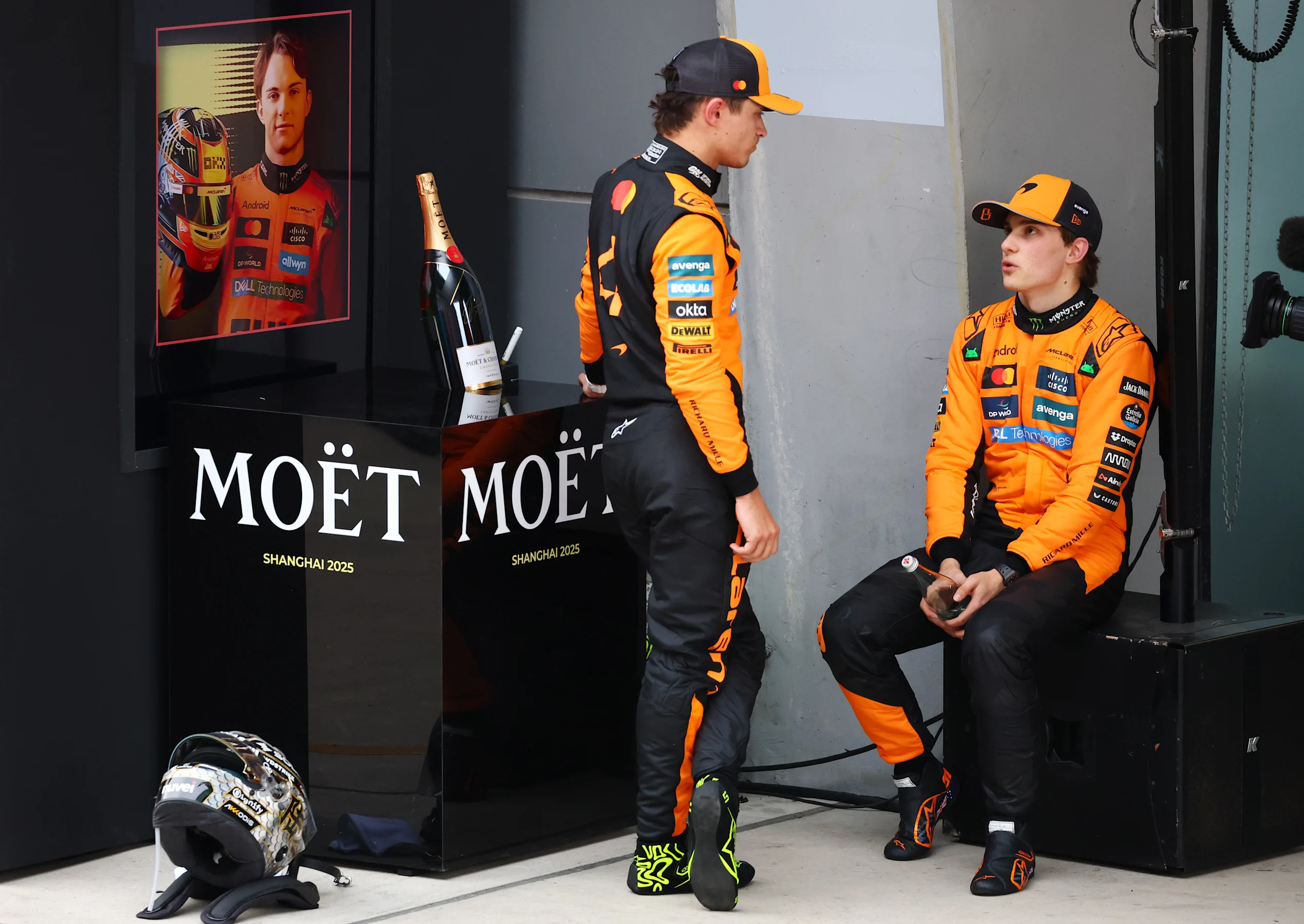 SHANGHAI, CHINA - MARCH 23: Second placed Lando Norris of Great Britain and McLaren and Race winner
