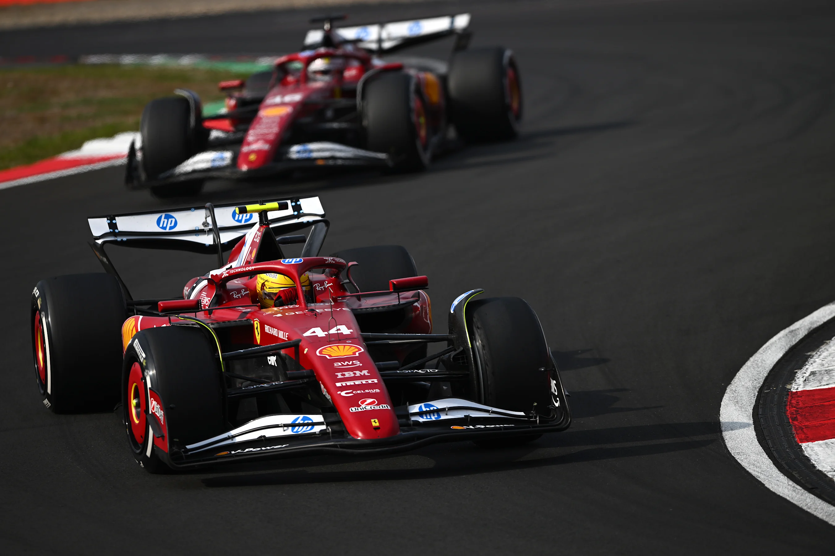 SHANGHAI, CHINA - MARCH 23: Lewis Hamilton of Great Britain driving the (44) Scuderia Ferrari SF-25