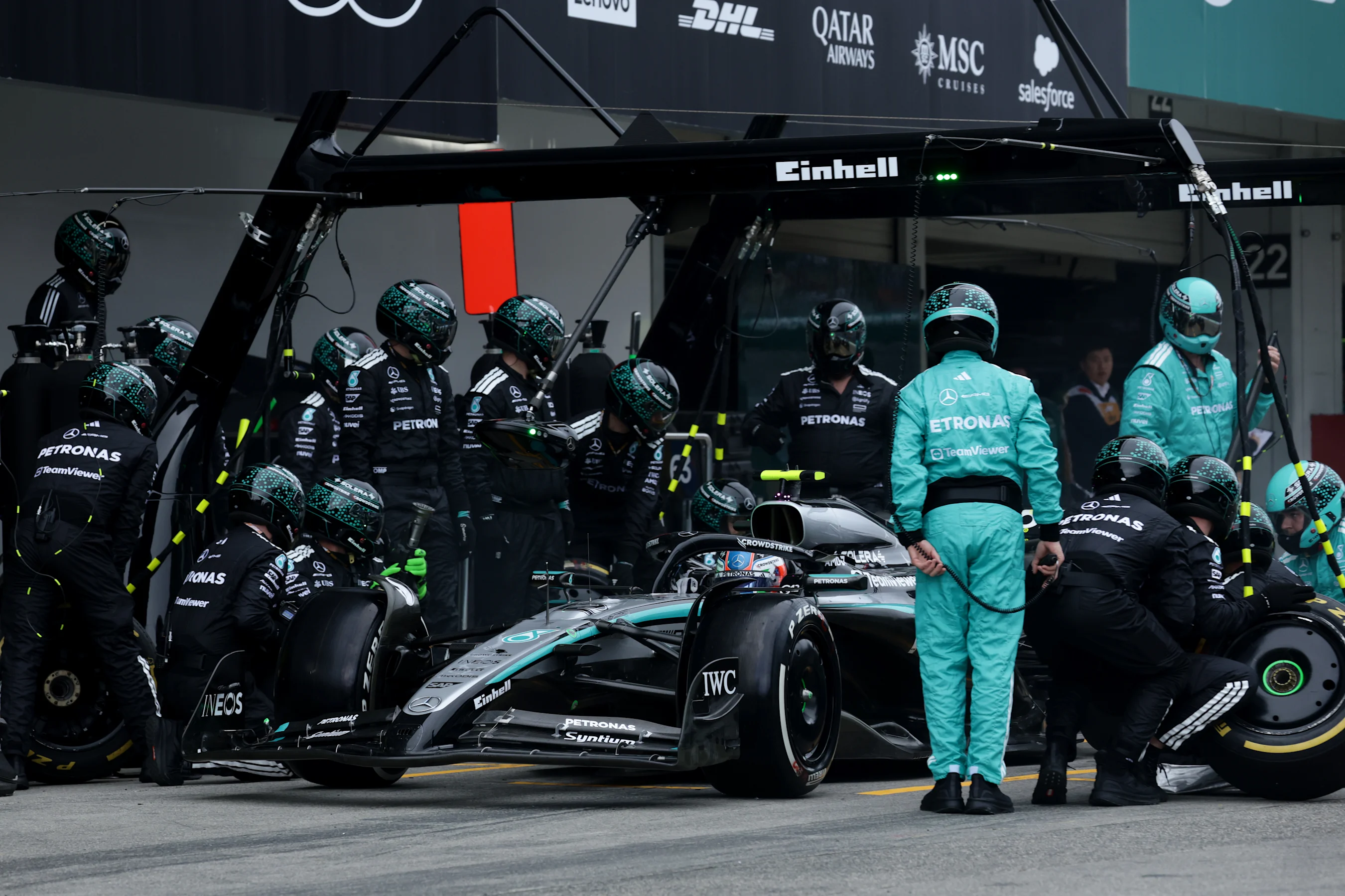 SUZUKA, JAPAN - APRIL 06: Andrea Kimi Antonelli of Italy driving the (12) Mercedes AMG Petronas F1