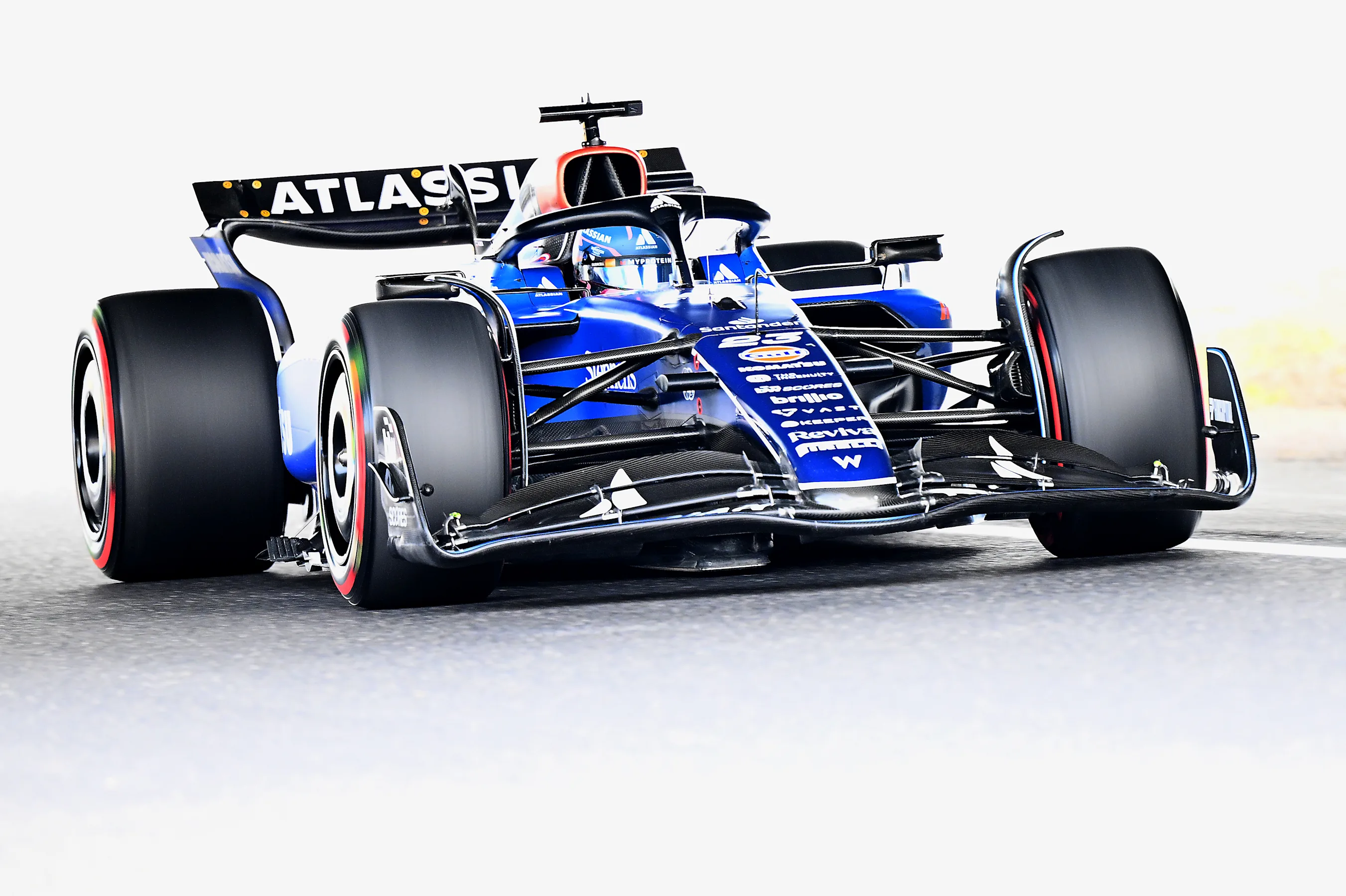 SUZUKA, JAPAN - APRIL 05: Alexander Albon of Thailand driving the (23) Williams FW47 Mercedes on