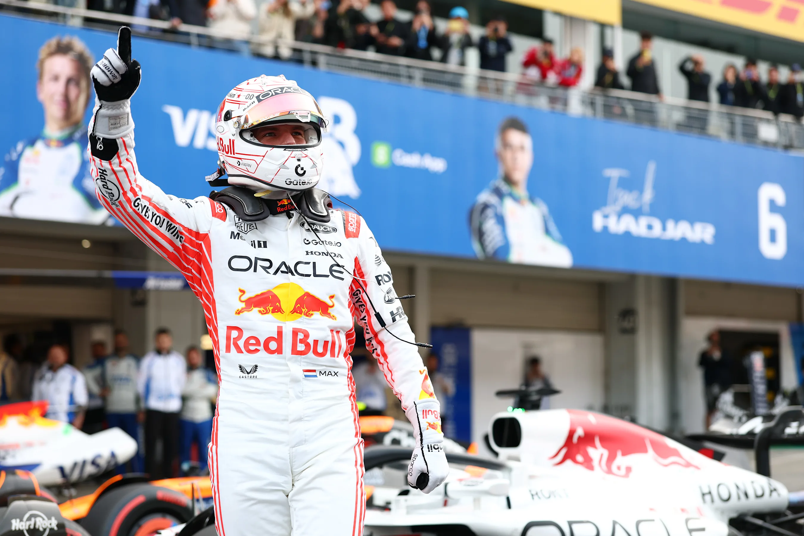 SUZUKA, JAPAN - APRIL 05: Pole position qualifier Max Verstappen of the Netherlands and Oracle Red