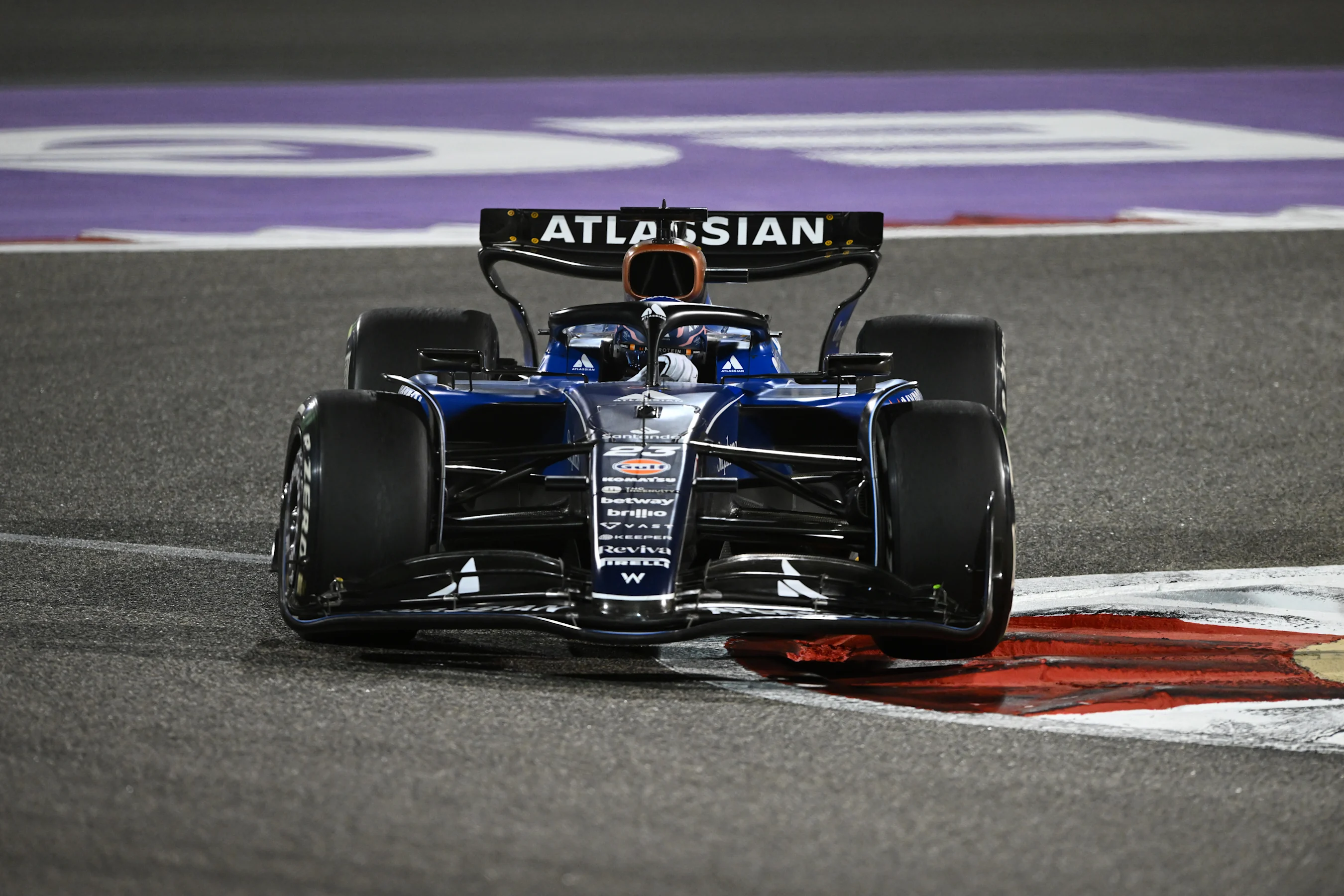 BAHRAIN, BAHRAIN - APRIL 13: Alexander Albon of Thailand driving the (23) Williams FW47 Mercedes on