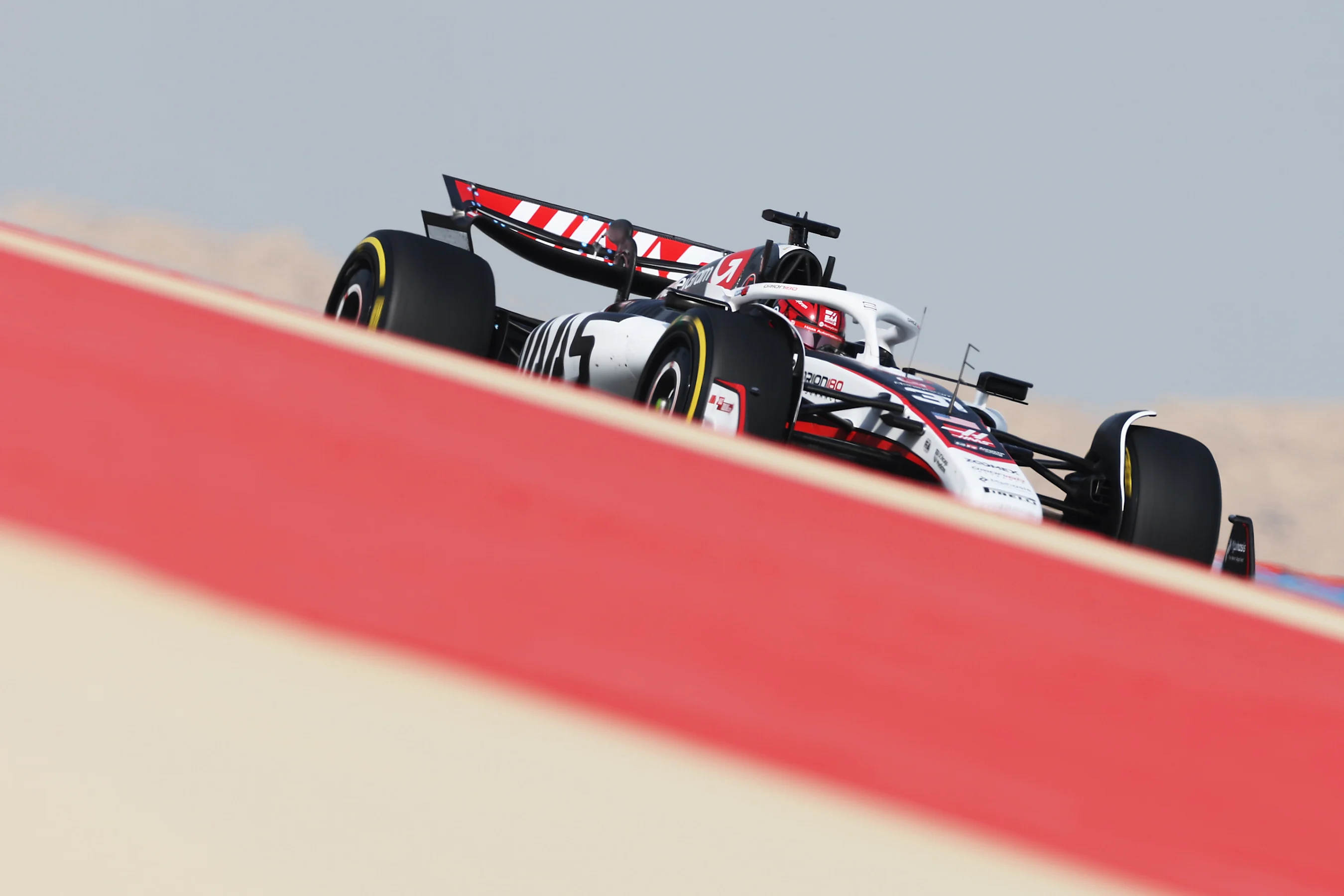 BAHRAIN, BAHRAIN - APRIL 11: Esteban Ocon of France driving the (31) Haas F1 VF-25 Ferrari on track