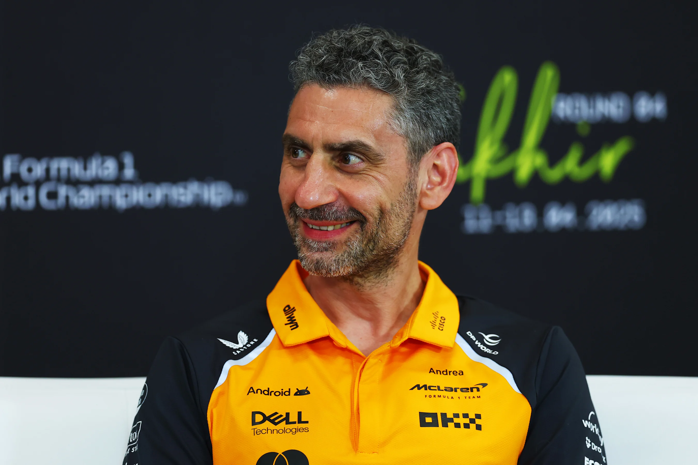 BAHRAIN, BAHRAIN - APRIL 11: Andrea Stella, Team Principal of McLaren looks on in the Team