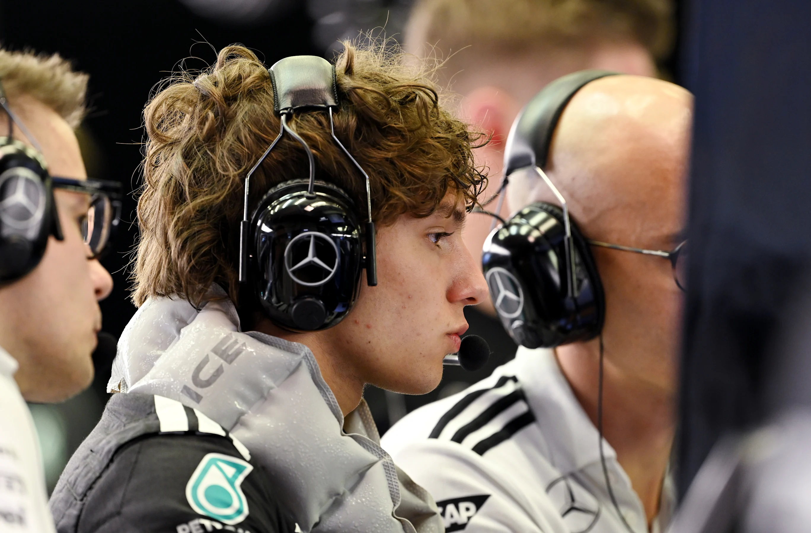 BAHRAIN, BAHRAIN - APRIL 11: Andrea Kimi Antonelli of Italy and Mercedes AMG Petronas F1 Team looks