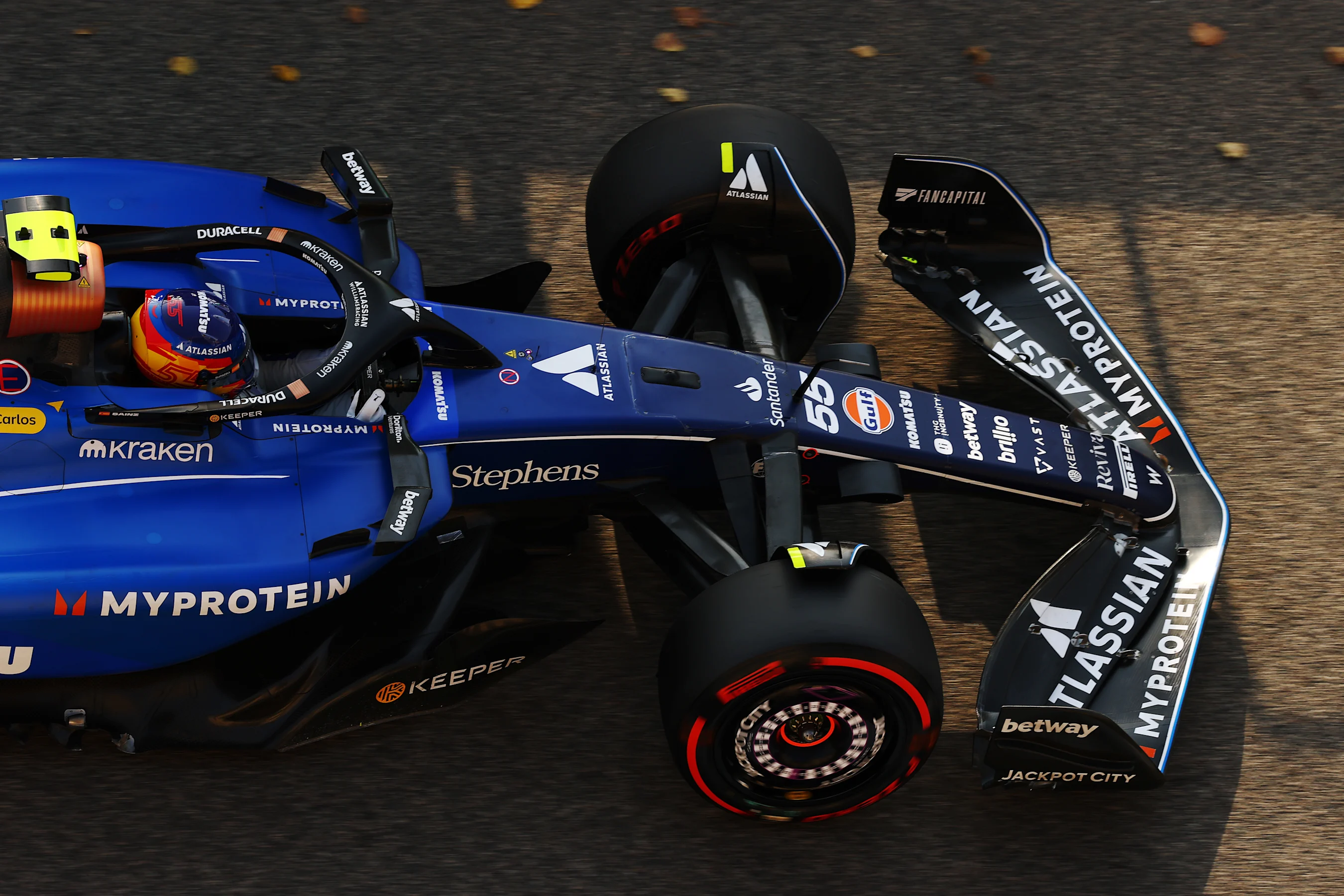 BAHRAIN, BAHRAIN - APRIL 12: Carlos Sainz of Spain driving the (55) Williams FW47 Mercedes on track